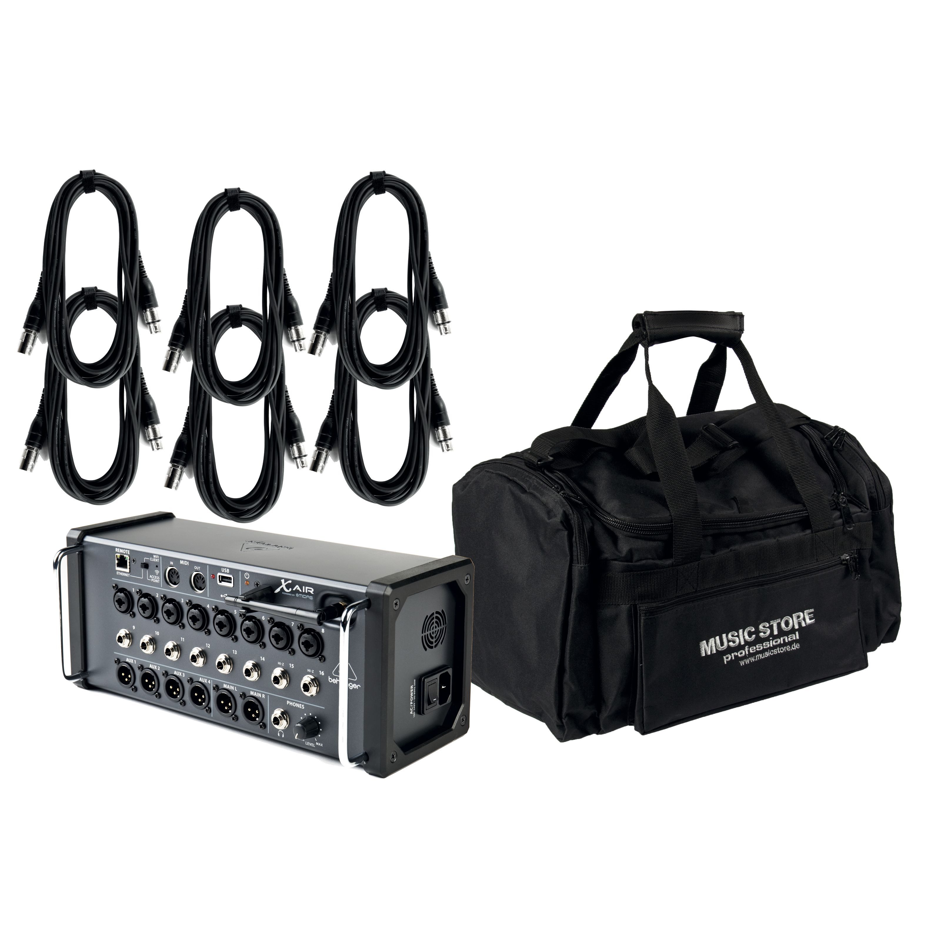 Behringer Mischpult, (PA Mischpulte, Mischpult Sets), XR16 + Kabel und Bag - Mischpult Set
