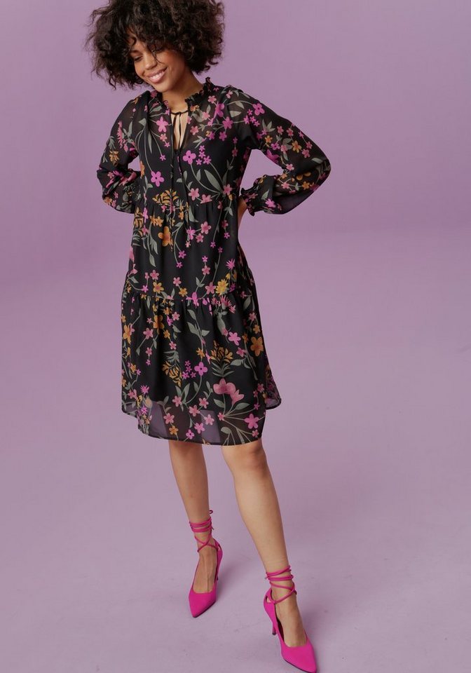 Aniston CASUAL Blusenkleid mit farbenfrohem Blumenstruck