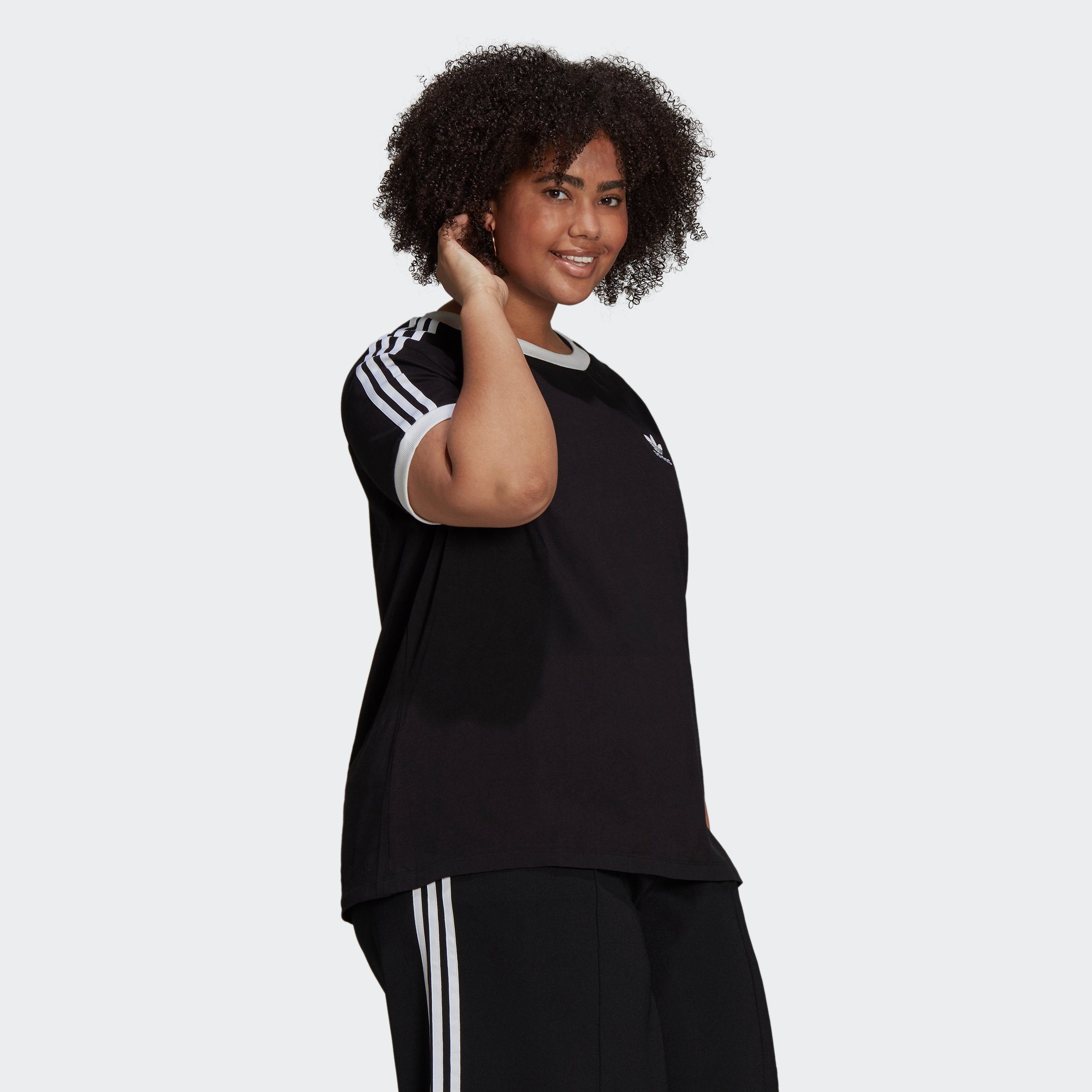CLASSICS T-Shirt Originals adidas 3-STREIFEN ADICOLOR – BLACK GROSSE GRÖSSEN