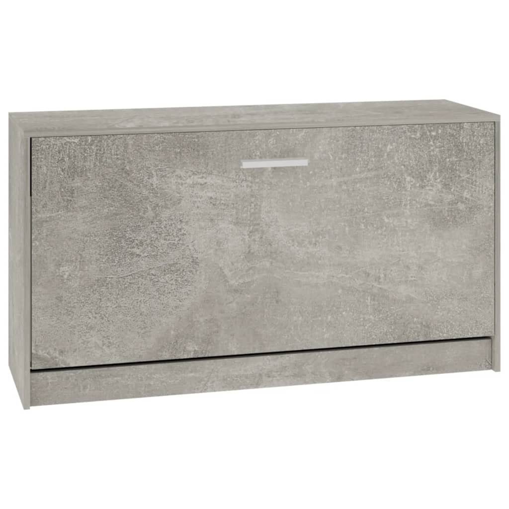 vidaXL Schuhregal Schuhbank Betongrau 80x24x45 cm Holzwerkstoff, 1-tlg.