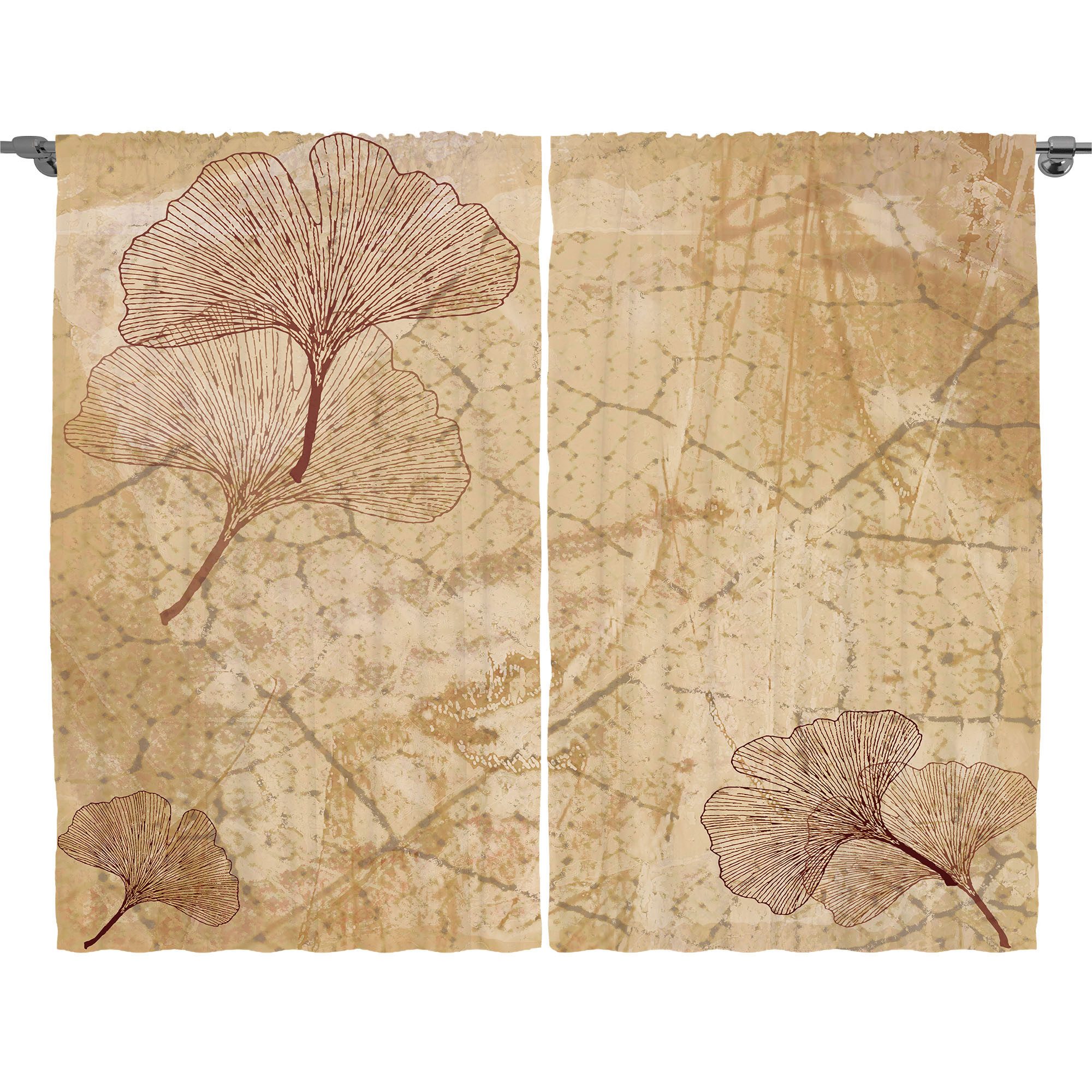 Gardine Schlafzimmer Kräuselband Vorhang mit Schlaufen und Haken