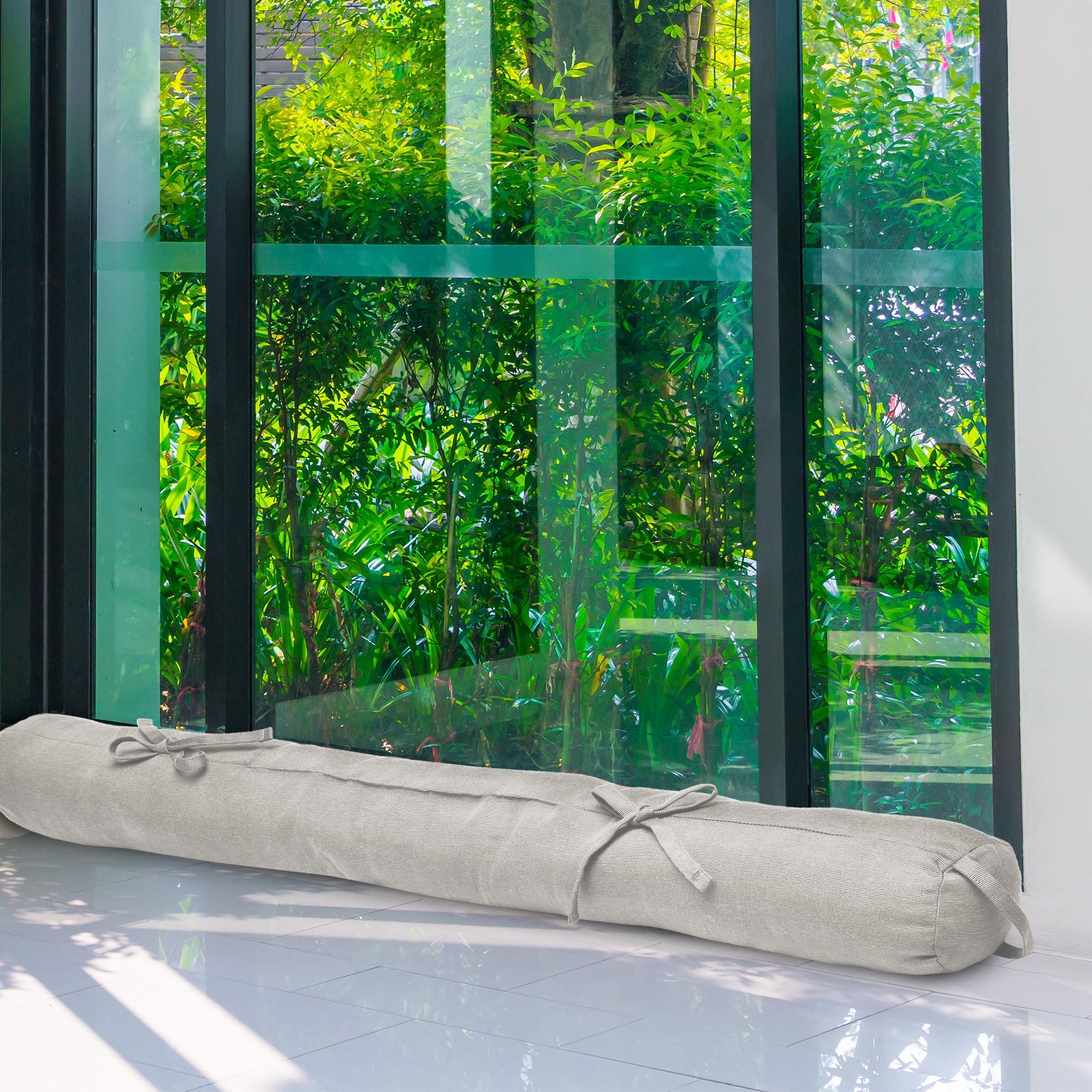 Beautissu Zugluftstopper 2er Set Zugluftstopper 100cm Viento, 100x10cm, Hellgrau, Türluftstopper Haustür Kältestopper für Türen & Fenster – Bild 3 von 5