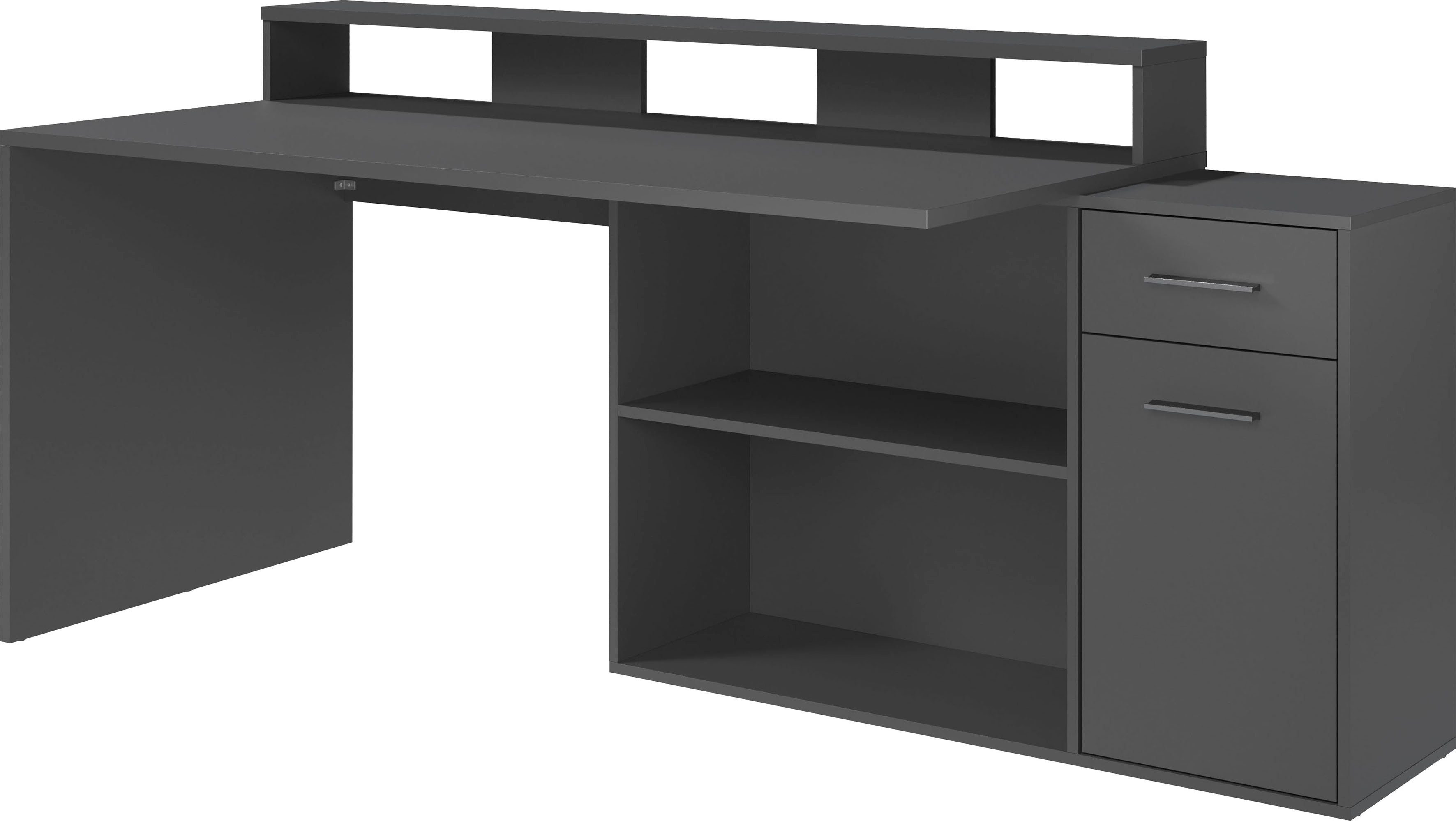 Home affaire Schreibtisch Chester (2-St), Gamingtisch mit Lowboard - Arbeitstisch Maße (B/T/H) 160/115/92 cm