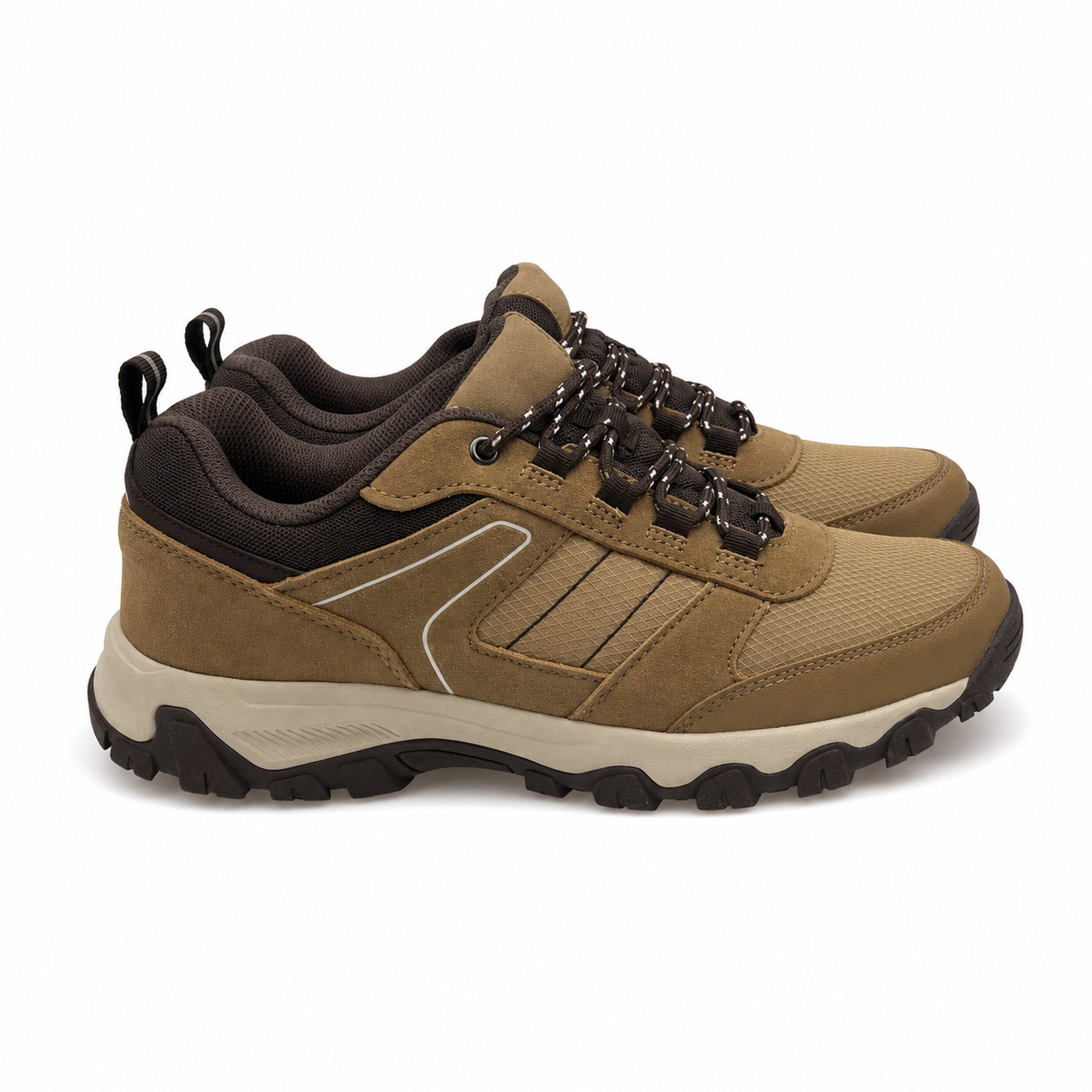 Adventuridge Allterrain-Schuhe mit wasserdichter Membran aus Rindsleder, Synthetik Trekkingschuh wasserdichte Membran, Memory-Foam-Decksohle, profilierte Laufsohle