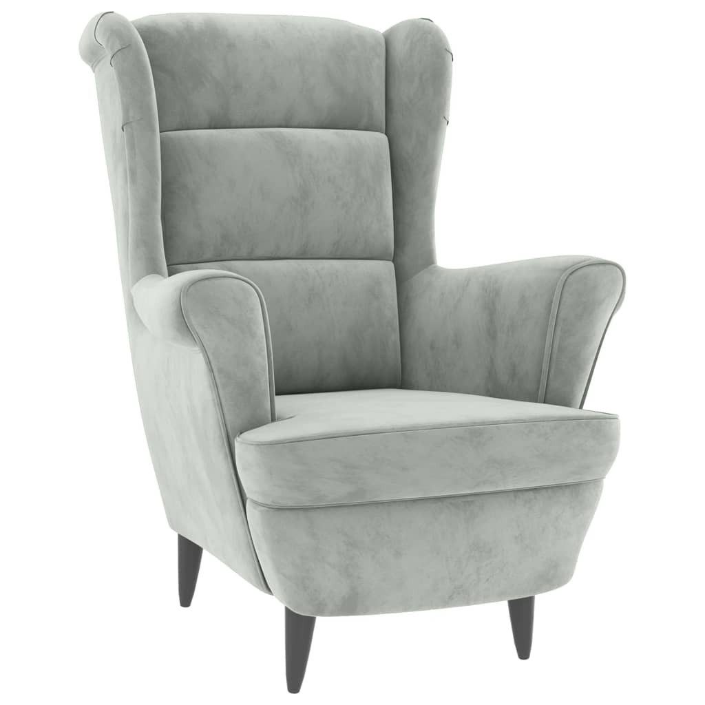 furnicato Sessel Bequemer Relaxsessel mit Hocker Hellgrau 78x90x96,5 cm (1-St)