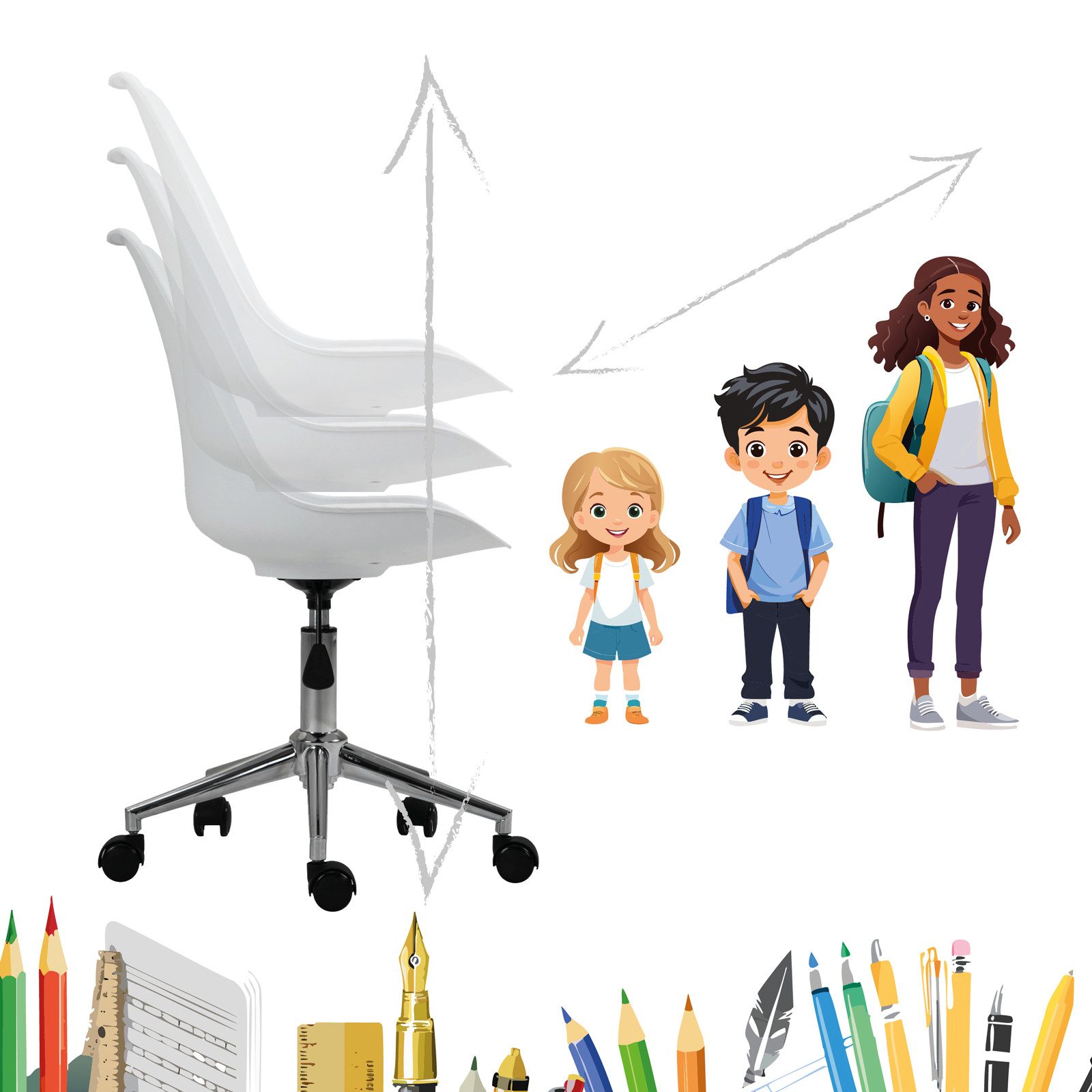 SVITA Schreibtischstuhl EDDY (Paket, 1 St), stufenlos höhenverstellbar, hoh günstig online kaufen