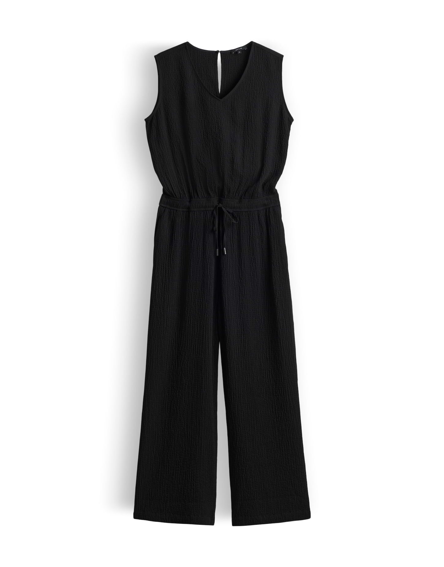 OPUS Jumpsuit MYLARA mit Seersucker-Struktur Ärmelloser Schnitt und V-Ausschnitt wirken modern
