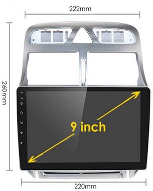 GABITECH für Peugeot 307 9" Android 13 Autoradio Bluetooth SD GPS Carplay Einbau-Navigationsgerät