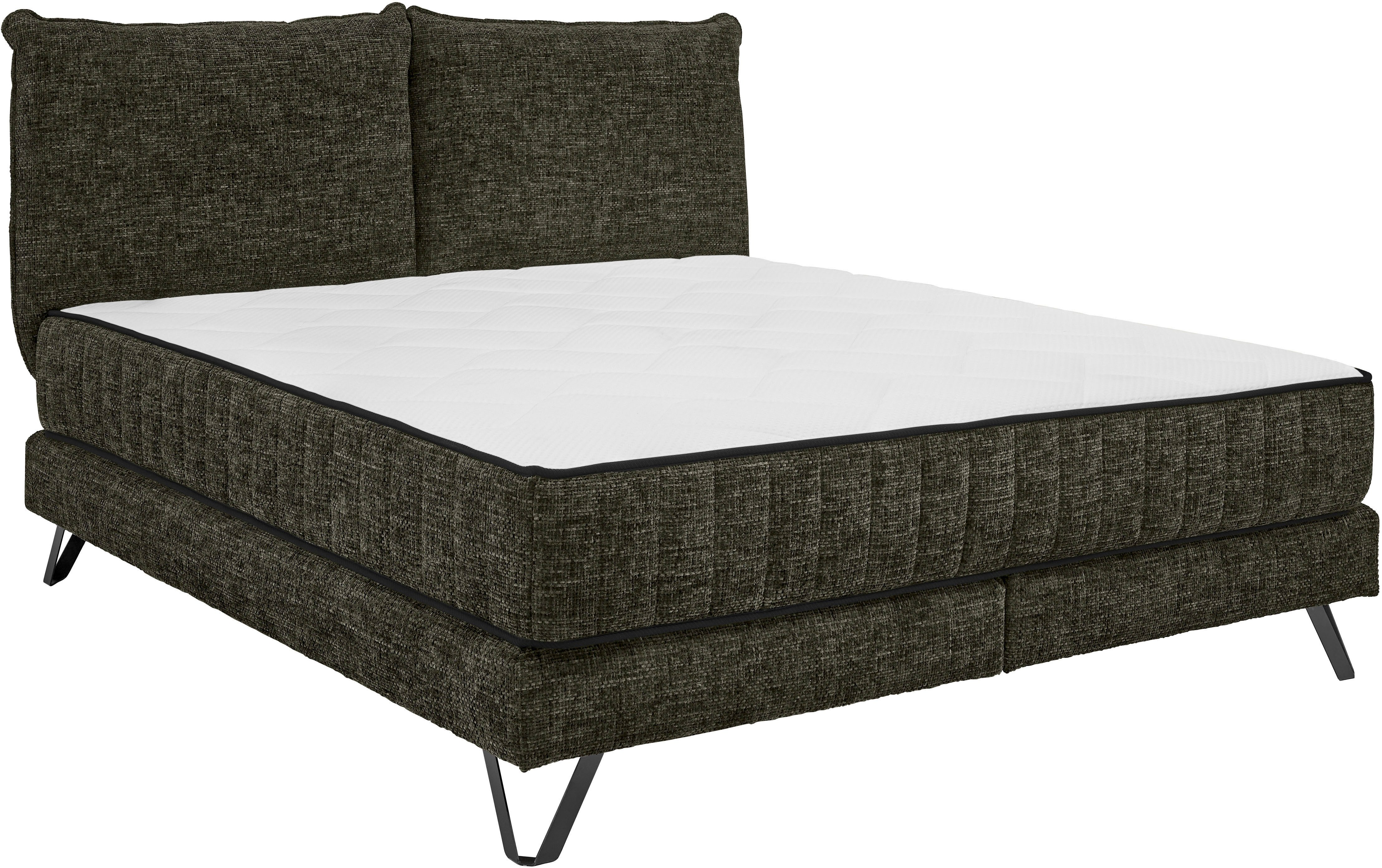 set one by Musterring Boxspringbett Baldwin, Liegefläche 180 x 200 cm, Duo-Matratze (H3/H4), Kopfteil zweigeteilt