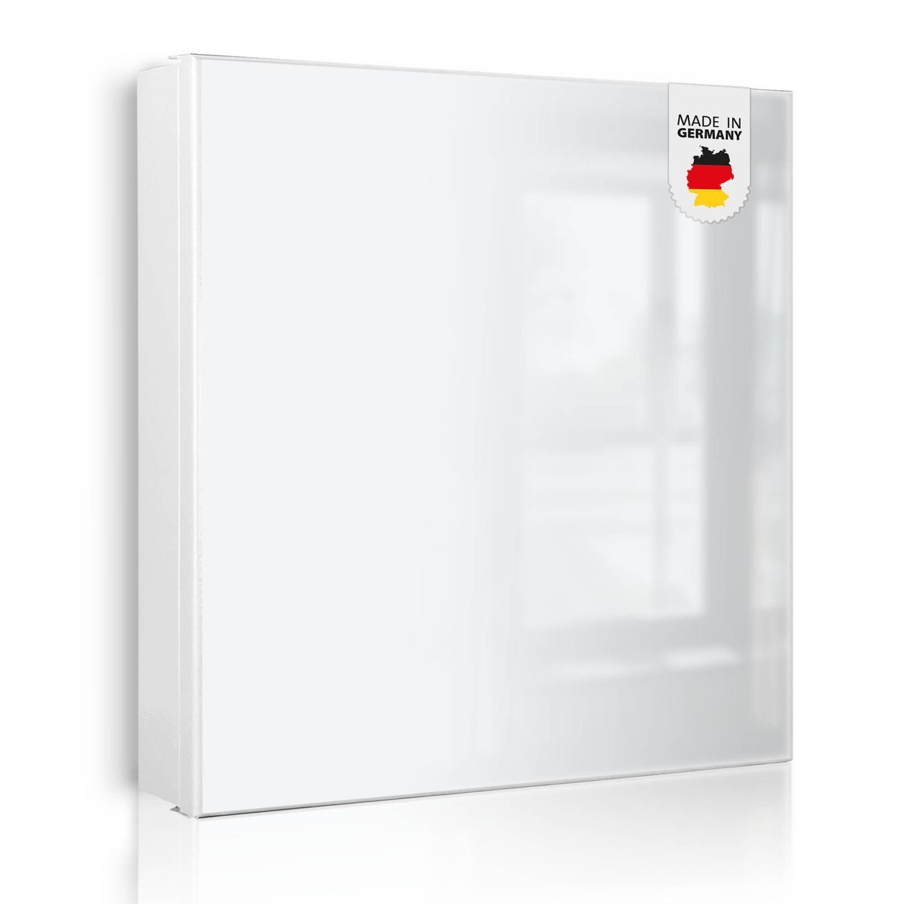 banjado Schlüsselkasten aus Metall mit Motiv weiß (Stahl Gehäuse, mit 32 Haken, beschreibbar & magnetisch), 30 x 30 x 5 cm