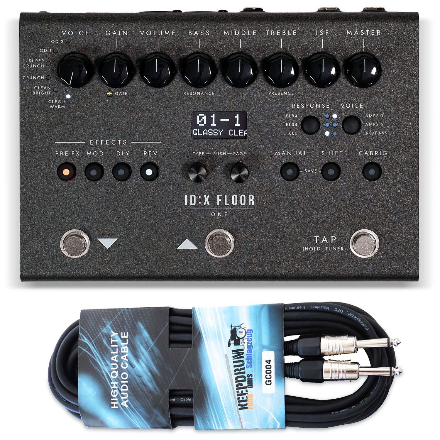 Blackstar E-Gitarre Blackstar Multi-Effektgerät IDX Floor One mit Kabel, Multi-Effektgerät, 1-St., Multi-Effektgerät, Vorteils-Set mit Klinkenkabel