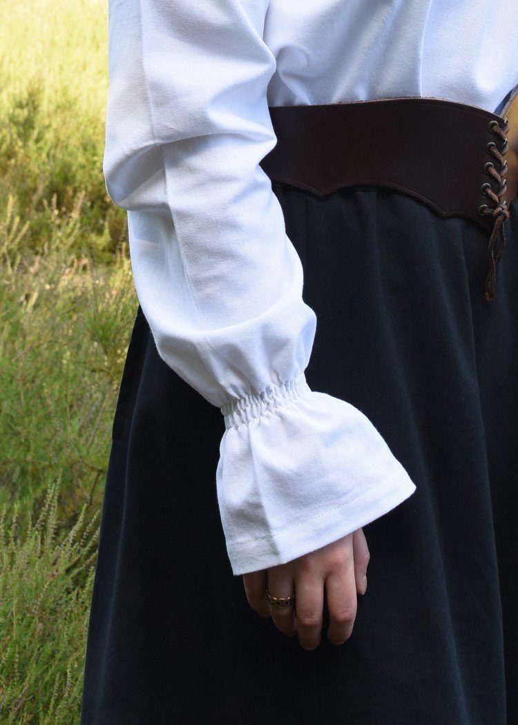 Battle Merchant Burgfräulein-Kostüm Markt-Mittelalter Bluse oder Piratenbluse Carmen Weiß Größe XL