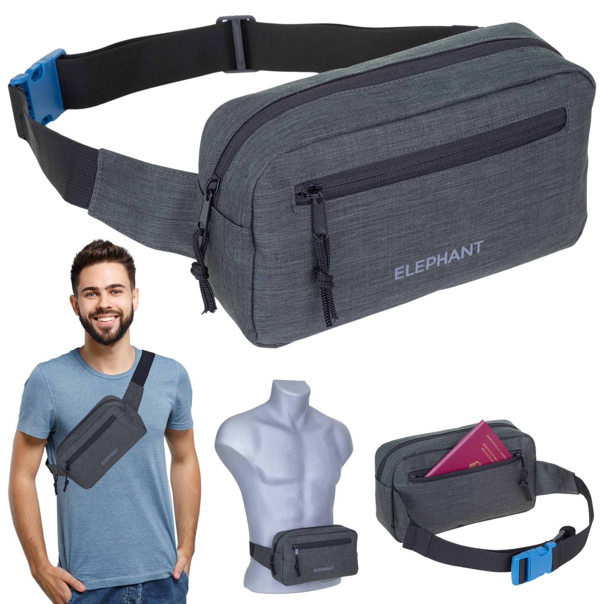 Bauchtasche Hüfttasche Crossbag Elephant Travel Gürteltasche