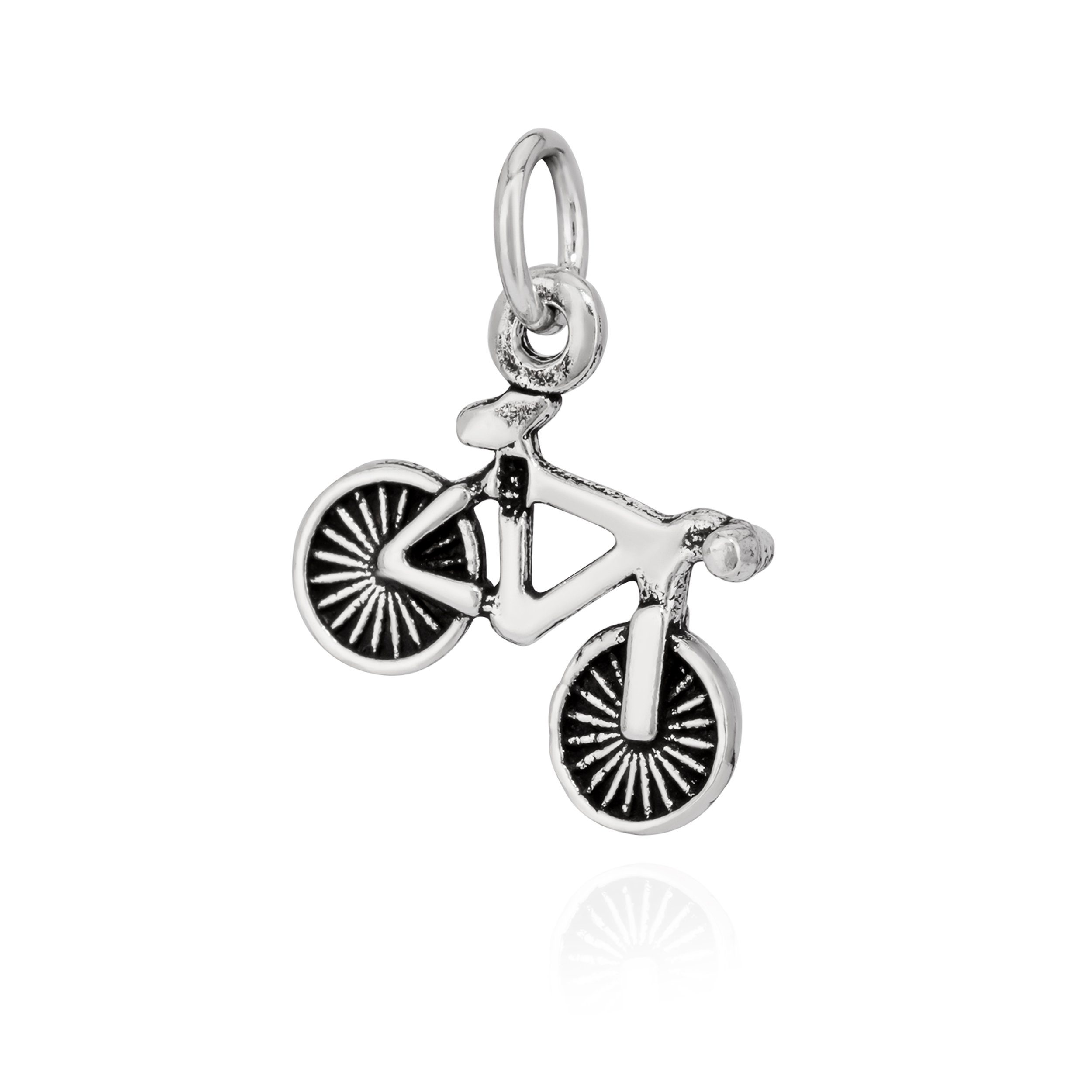 Kettenanhänger Kettenanhänger Fahrrad 925 Silber 12x14mm Silberan