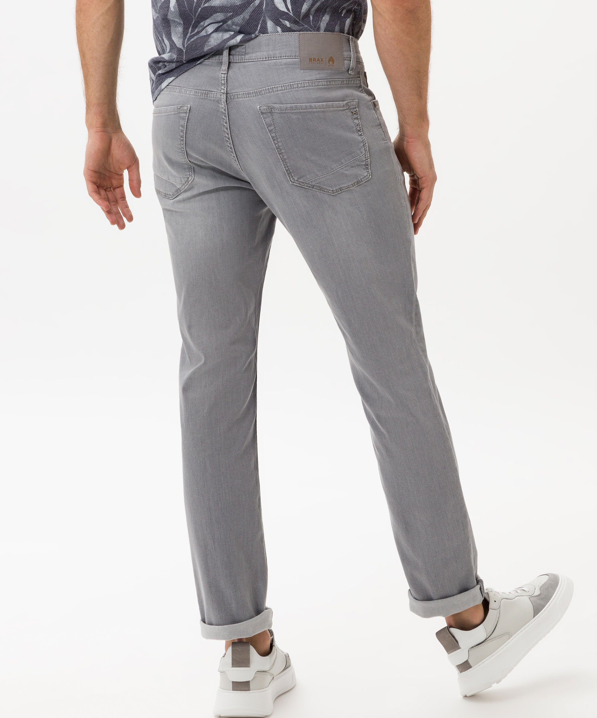 Brax 5-Pocket-Jeans Grey Light und Chuck Summer elastisch Denim, Light soft