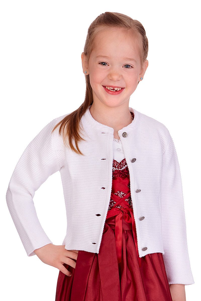 Isar-Trachten Trachtenjacke Strickjacke Kinder - KLASSIKA - weiß