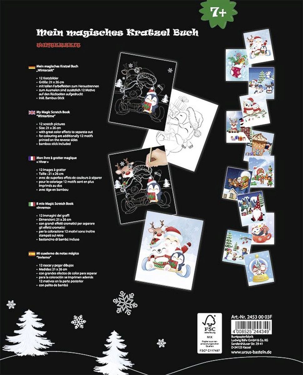 Ursus - Ludwig Bähr Bastelfilz Mein magisches Kratzelbuch 'Winterzeit'