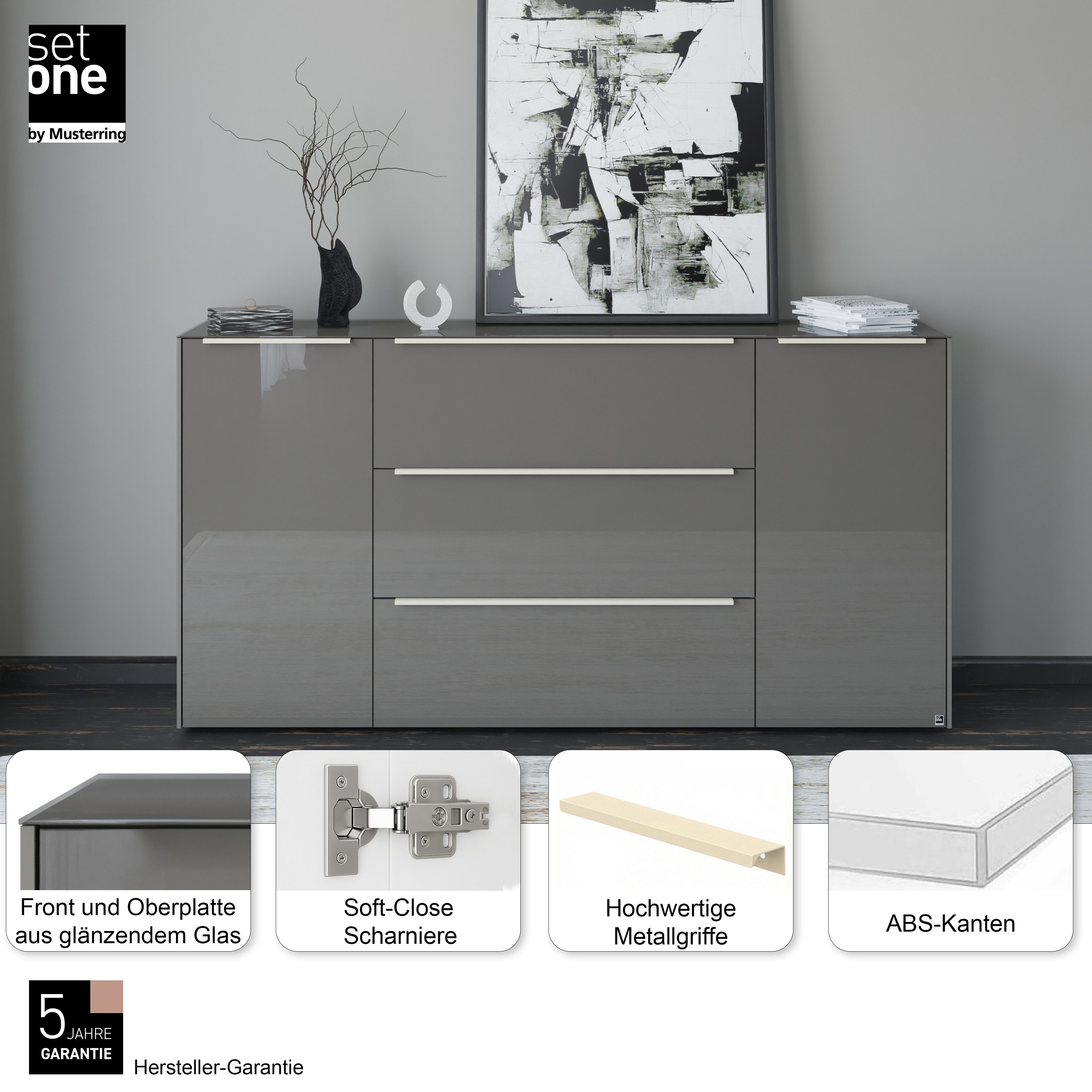 set one by Musterring Sideboard Reno (1 St), Mit Gleitern und in verschiedenen Farben erhältlich