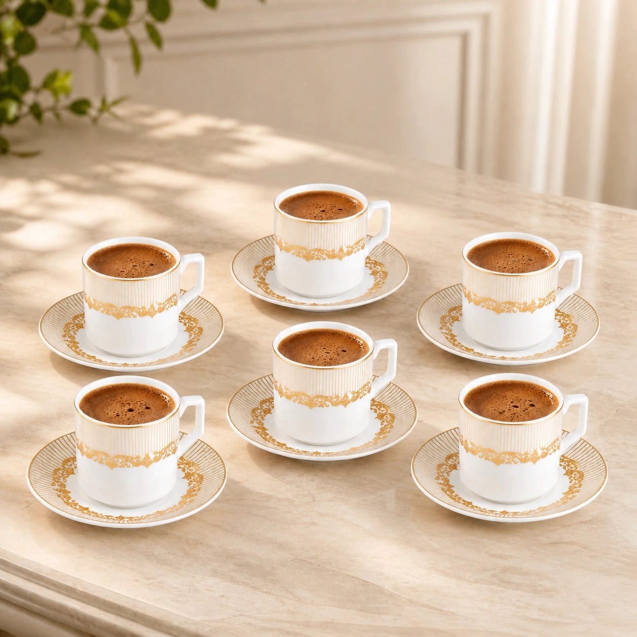 Karaca Kaffeeservice Karaca Vildan Kaffeeservice für 6 Personen, 100 ml, BONE PORCELAIN