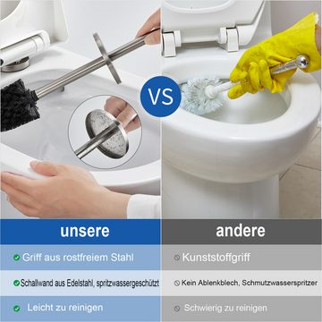 AuraLum pro WC-Garnitur Edelstahl Toilettenbürste WC-Bürstenhalter Garnitur Wandhalter Bürste, Wandhalter Bürste Klobürste mit Wandbefestigung