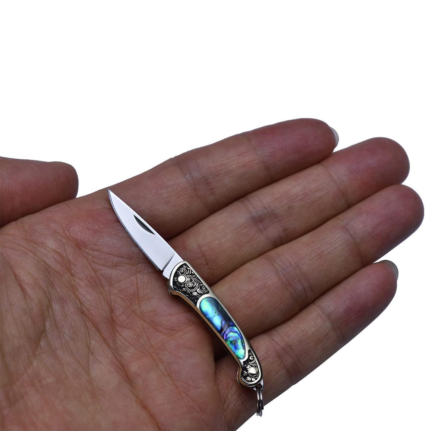 LuxusKollektion Taschenmesser Mini Klappmesser Abalone Muschel EDC 9g