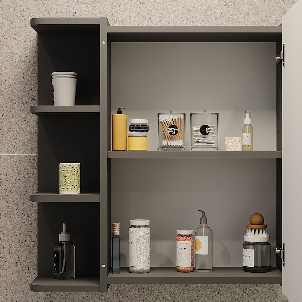 Vicco Badezimmerspiegelschrank Fynn, Anthrazit, 62 x 64 cm (1-St) – Bild 5 von 5
