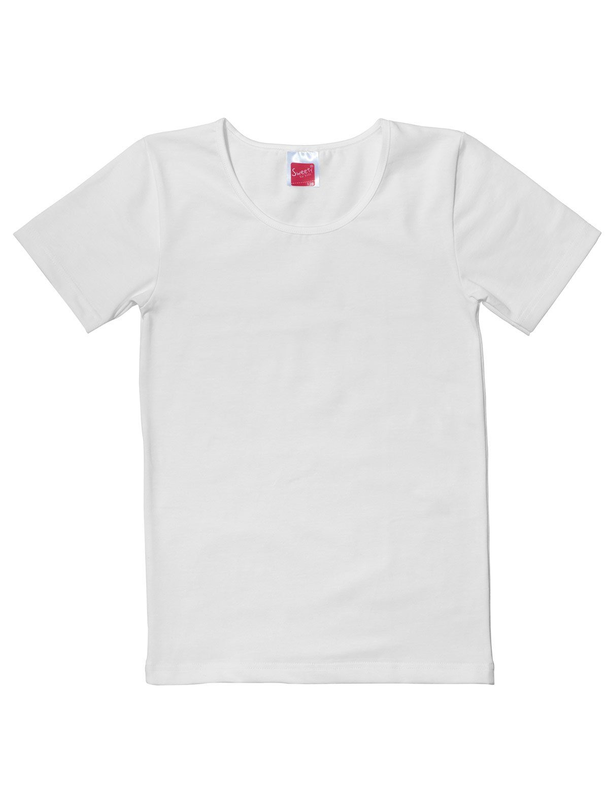 Kids hohe Shirt Jersey weiss Mädchen 4-St) 4er Markenqualität Single Sweety for (Spar-Set, Unterhemd Sparpack