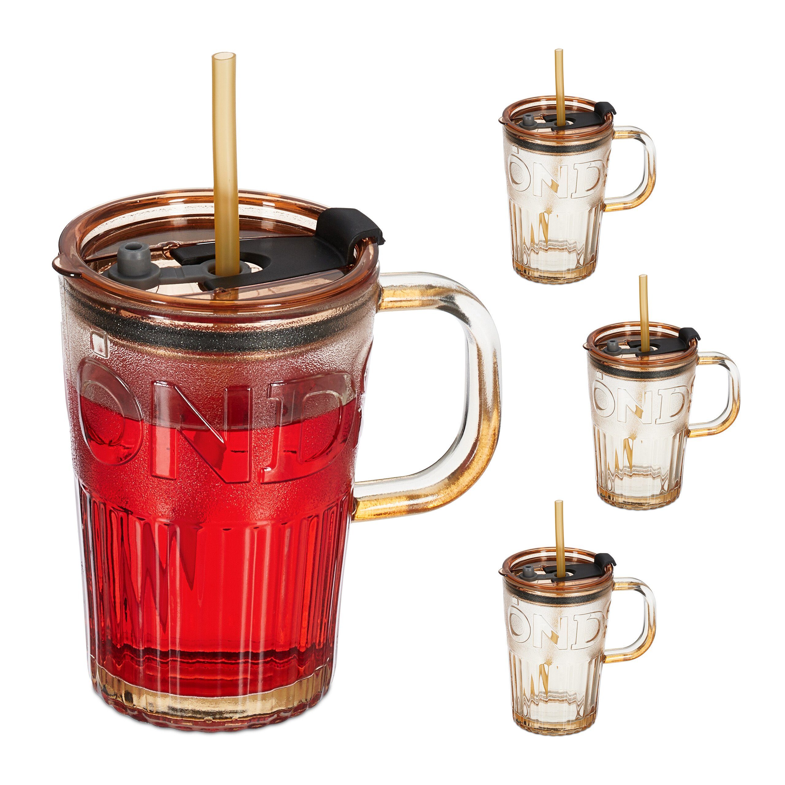 Gläser-Set Trinkgläser im 4er Set mit Henkel