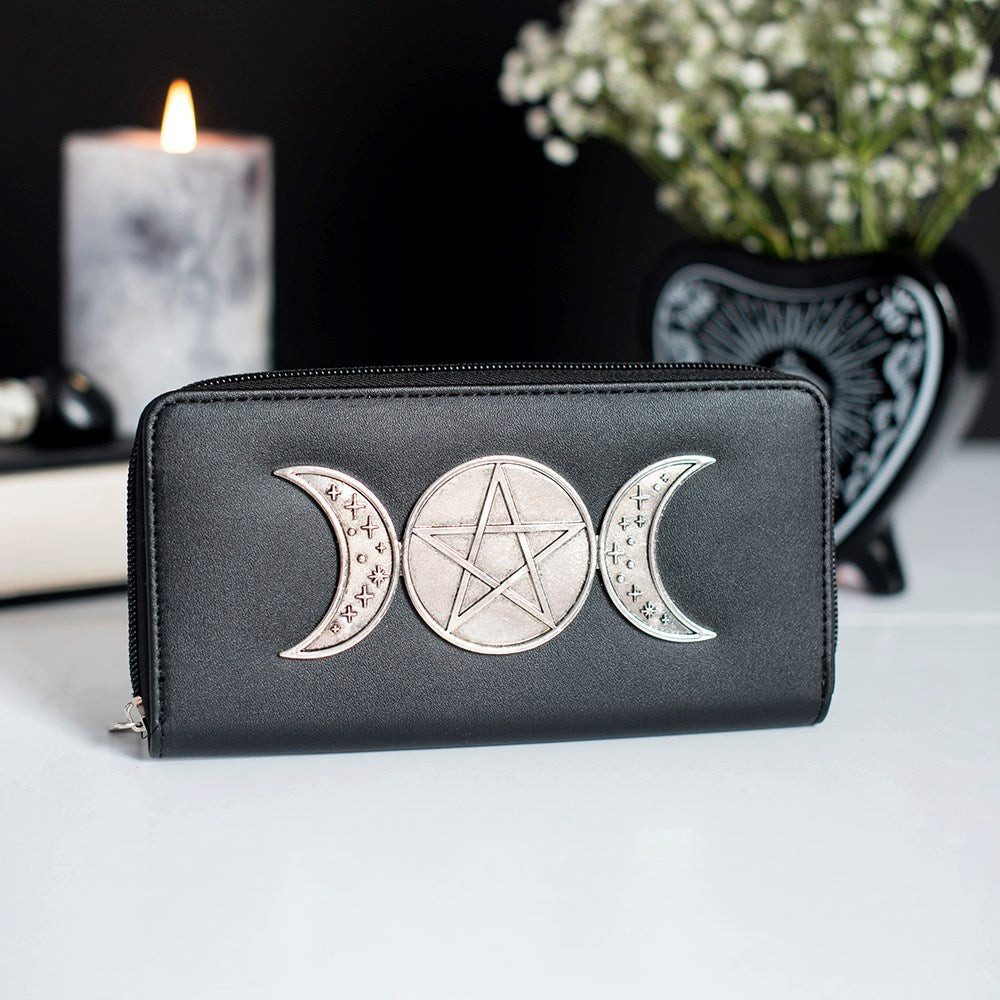 Something Different Geldbörse Triple Moon Gothic Pentagramm Geldbörse – Schwarz Spellbound