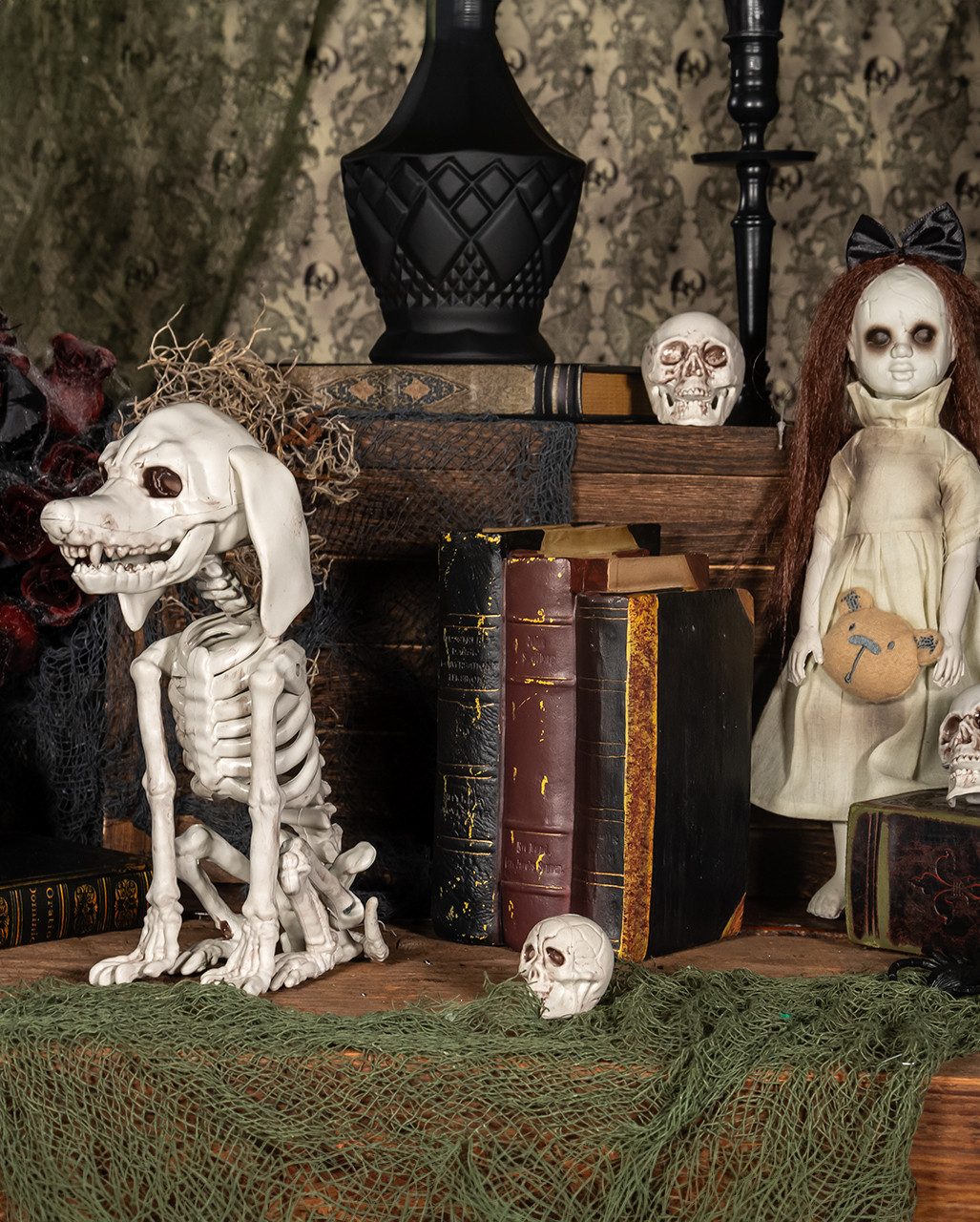 Horror-Shop Dekoobjekt Pudel Hundeskelett als Halloween Dekoration 25 cm – Bild 3 von 3