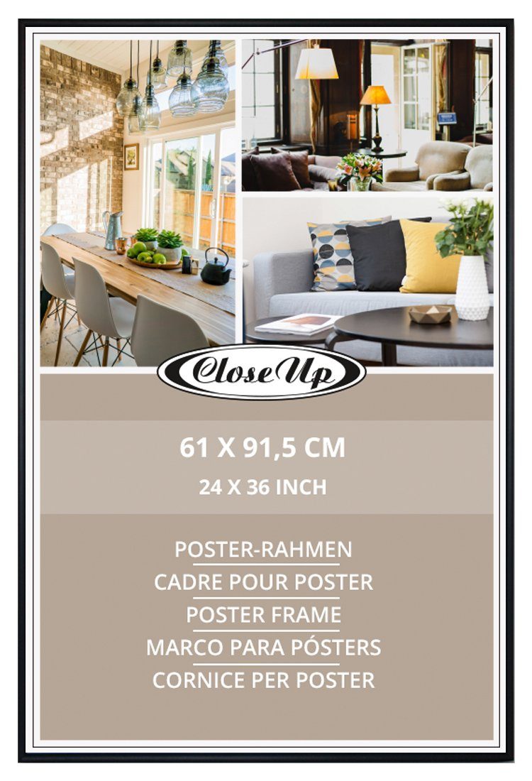 Close Up 91,5 61 x 5er Set schwarz, Posterrahmen Bilderrahmen cm