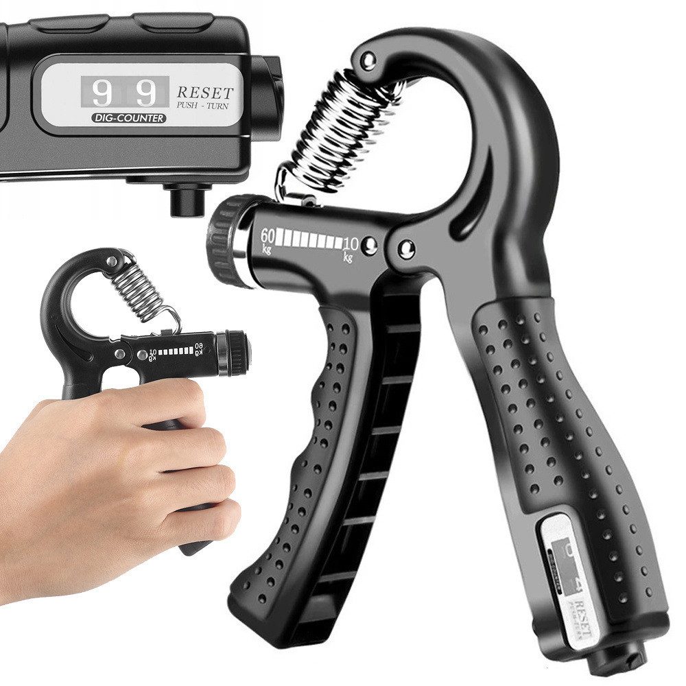 emeco Handmuskeltrainer Handtrainer Unterarmtrainer mit Zählfunktion 10-60KG Verstellbarer Fin