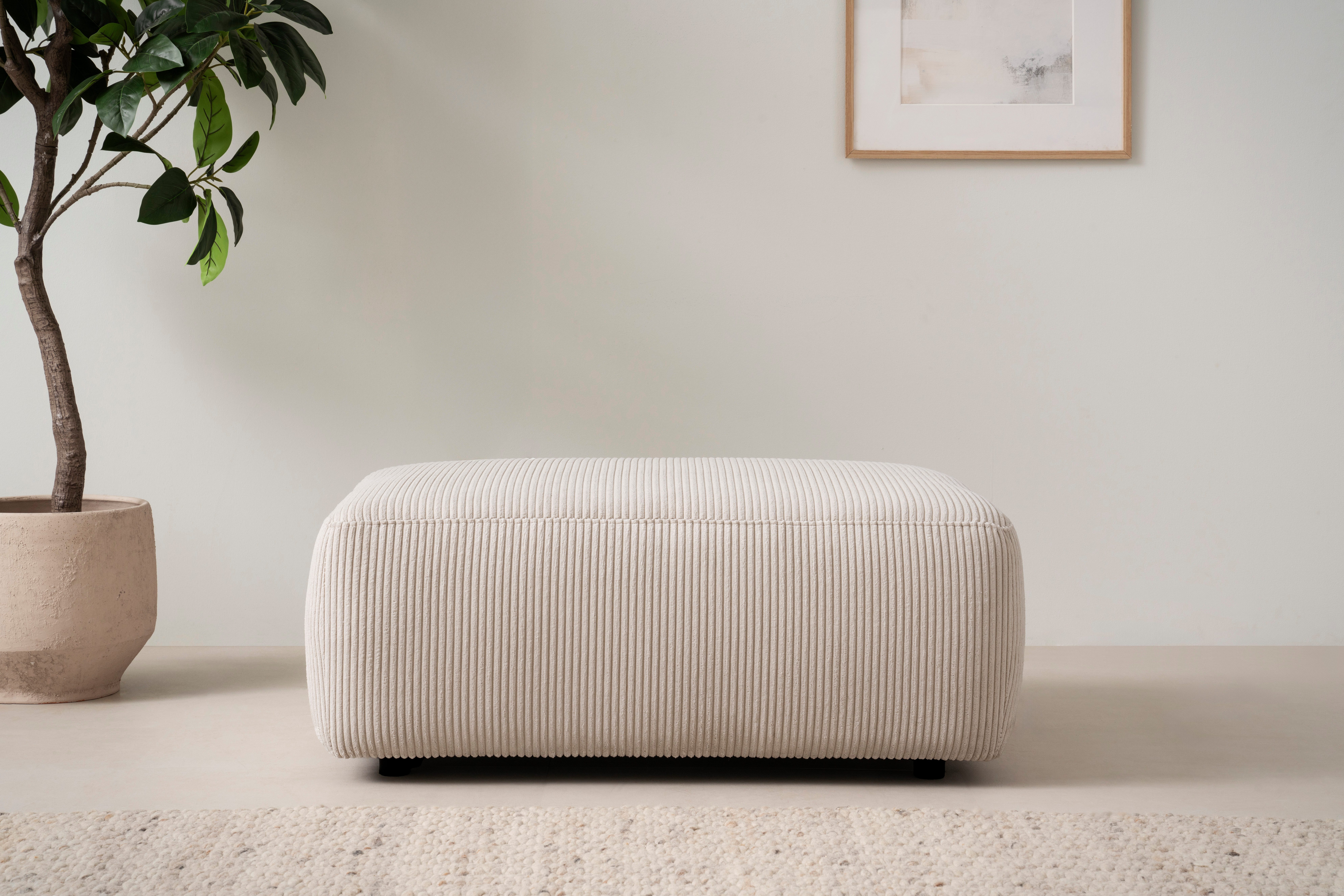 Home affaire Polsterhocker "Torge, Hocker in Cord, Samtvelours oder Struktu günstig online kaufen