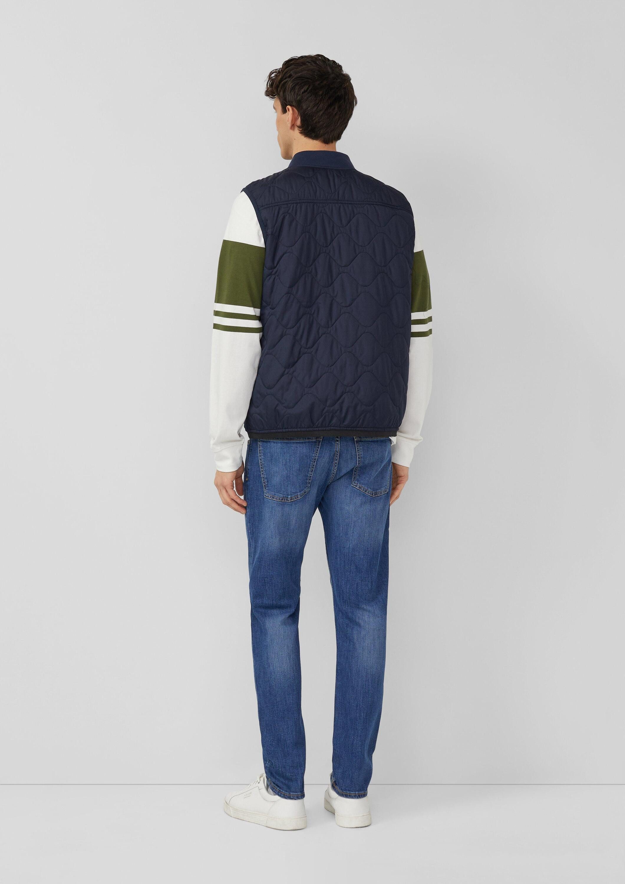 s.Oliver Outdoorjacke Outdoor-Weste Leichte Steppweste mit Bomberkragen im Workwear-Stil