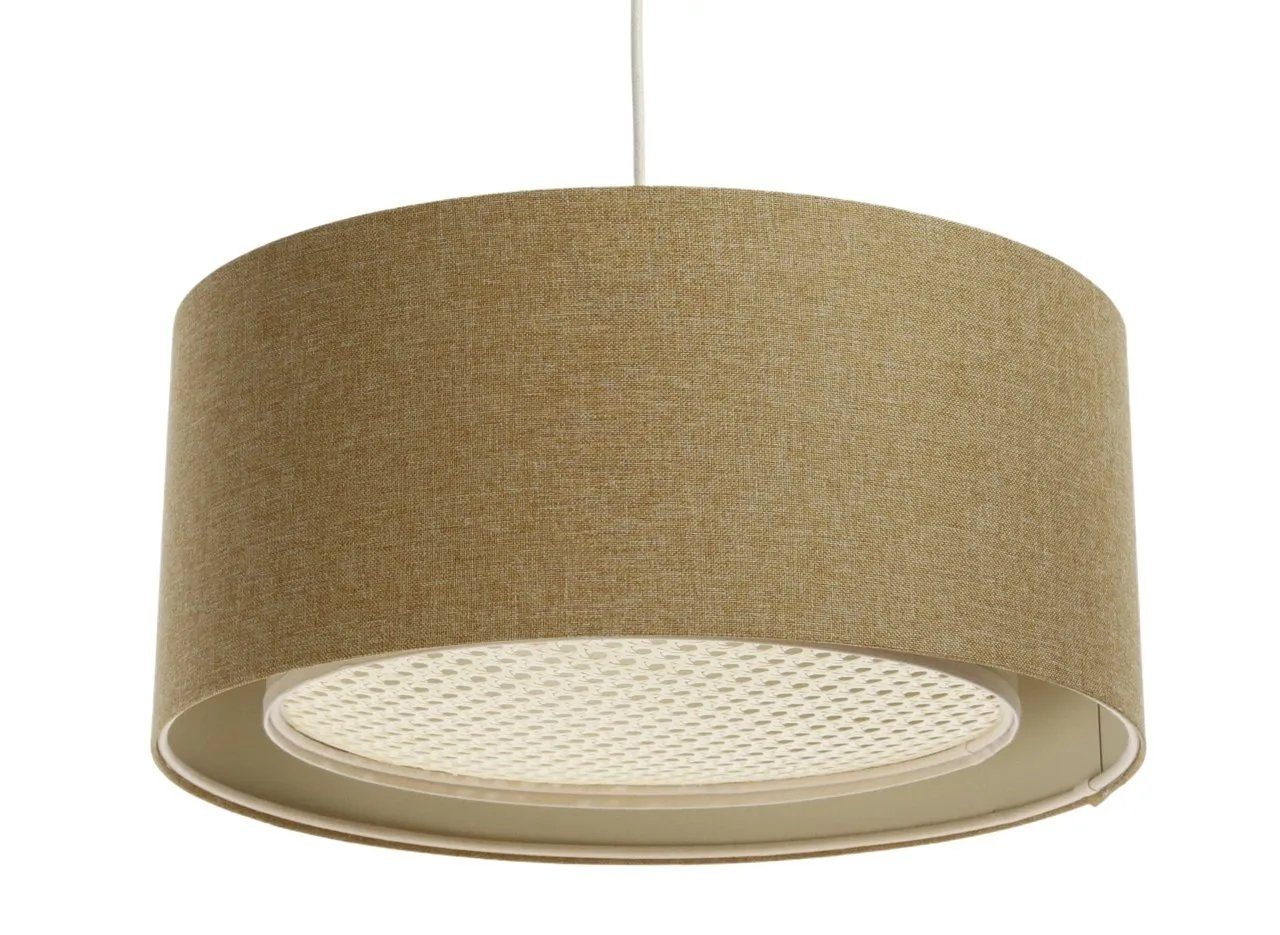 BPS Koncept Hängeleuchte Vivienne Rattan Vintage Elegant, ohne Leuchtmittel Senfgelb