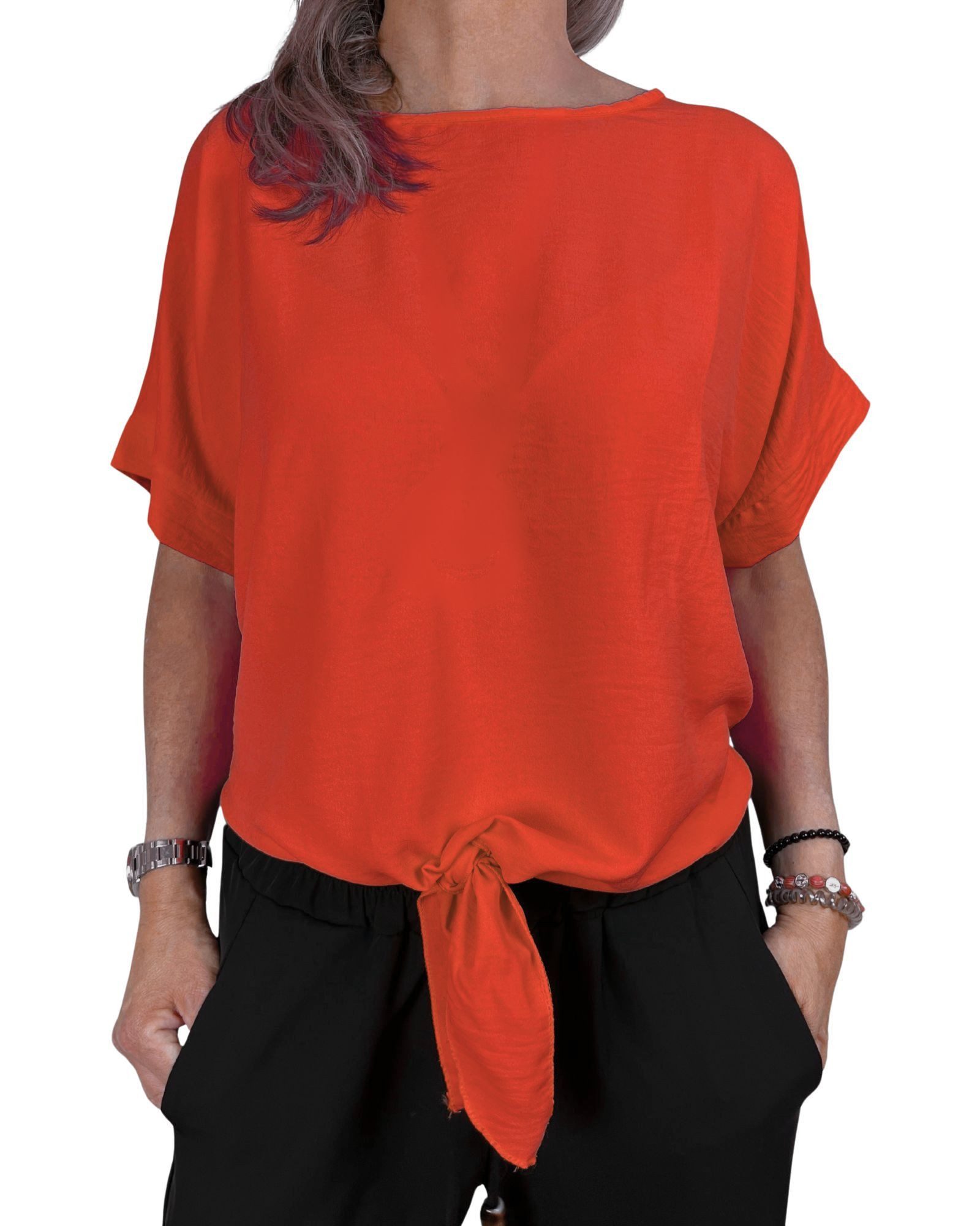 ITALY VIBES Kurzarmbluse PAOLINA - sommerliche uni farbene Bluse - ONE SIZE günstig online kaufen
