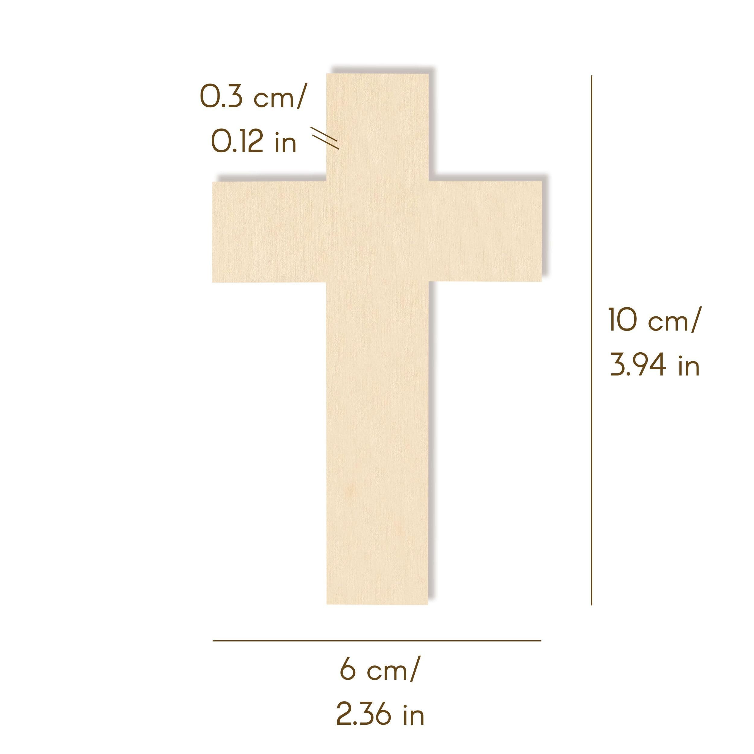 Creative Deco Dekohänger 10x Kreuz Anhänger aus Sperrholz 3mm zum Basteln und Bemalen