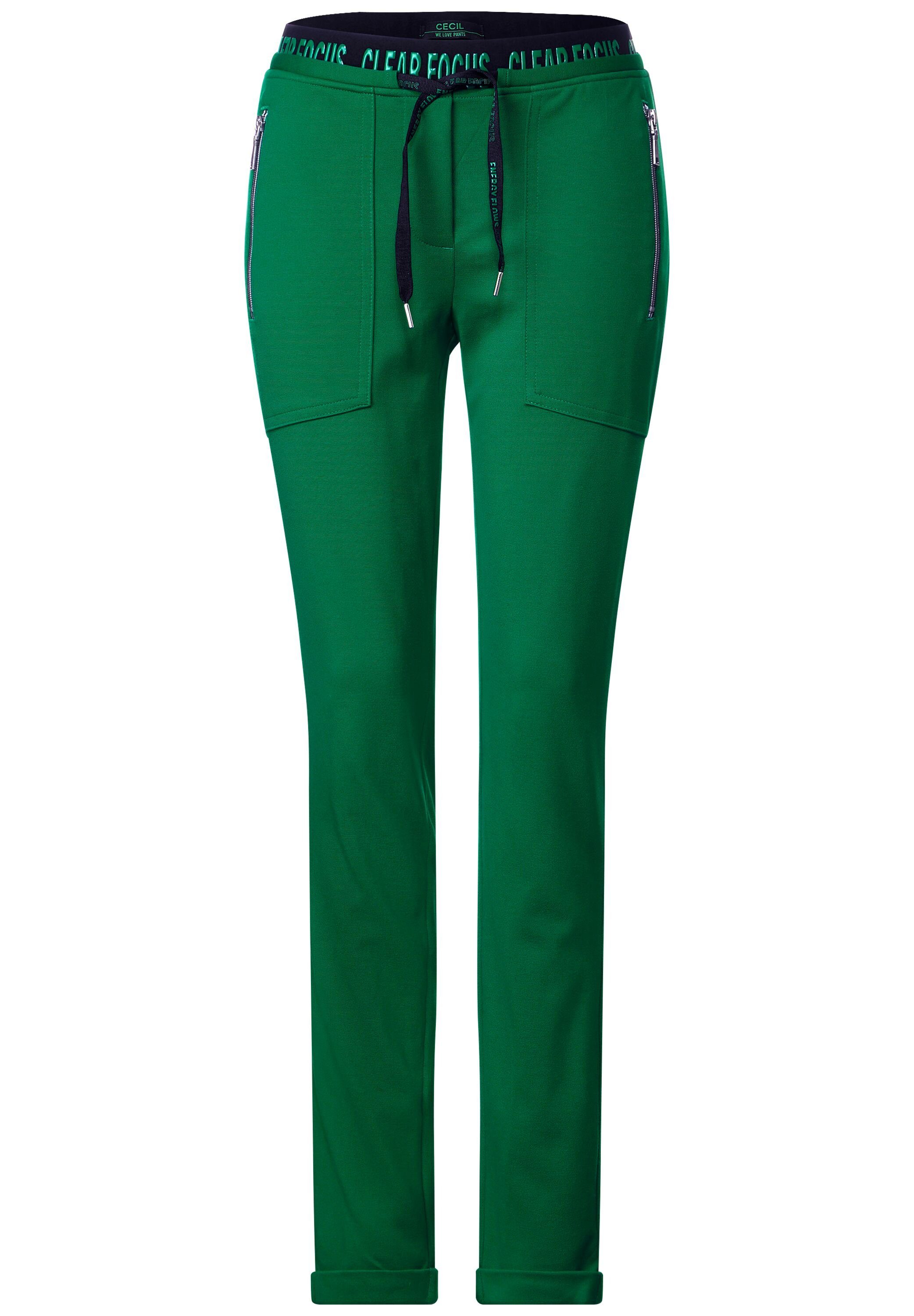 Pants Easy Cecil in (1-tlg) Joggpants Green Causal Jogg Cecil Tunnelzugbändchen Fit
