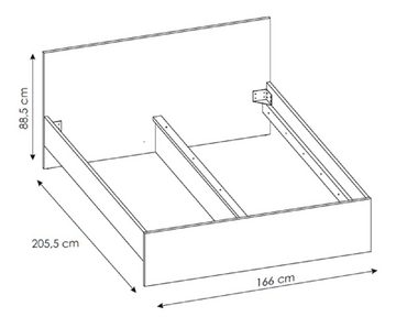 Feldmann-Wohnen Bettgestell BOSTON (mit 2 Bettschubladen), Liegefläche: 160 x 200 cm