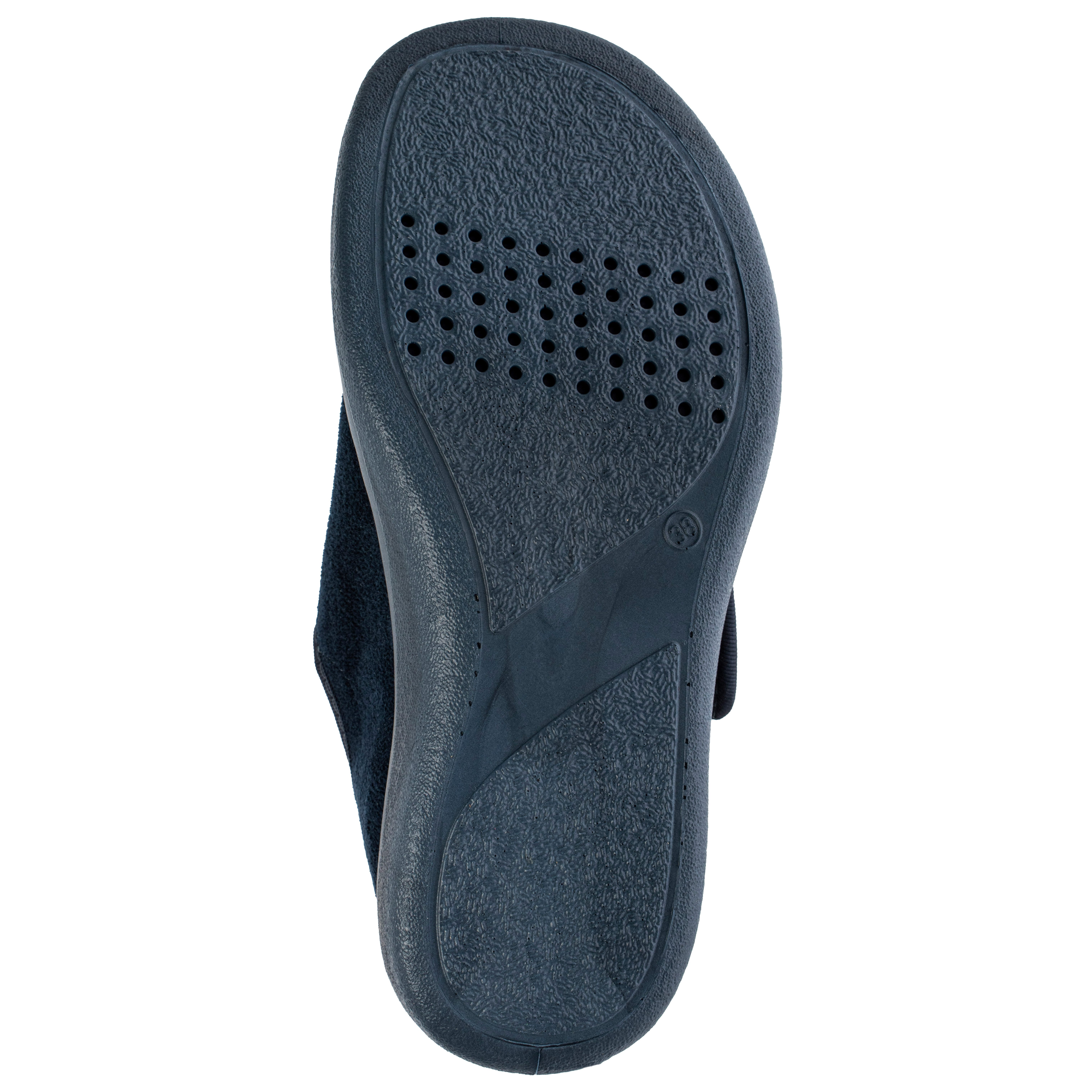 Fischer-Markenschuh Bad Wiessee Hausschuh aus Mesh/Velour, Frotteefutter, Einlegesohle herausnehmbar, Weite L