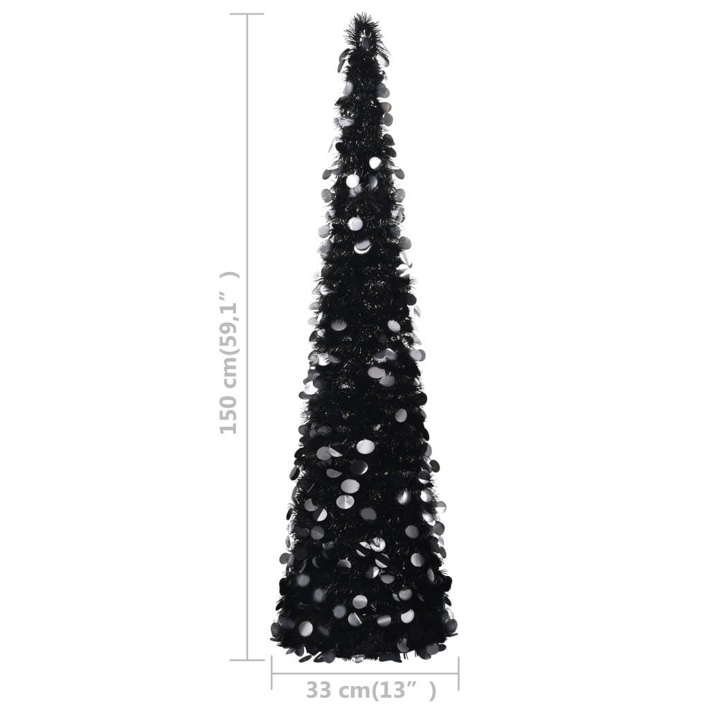 Künstlicher cm Künstlicher Pop-Up-Weihnachtsbaum 150 Weihnachtsbaum PET furnicato Schwarz