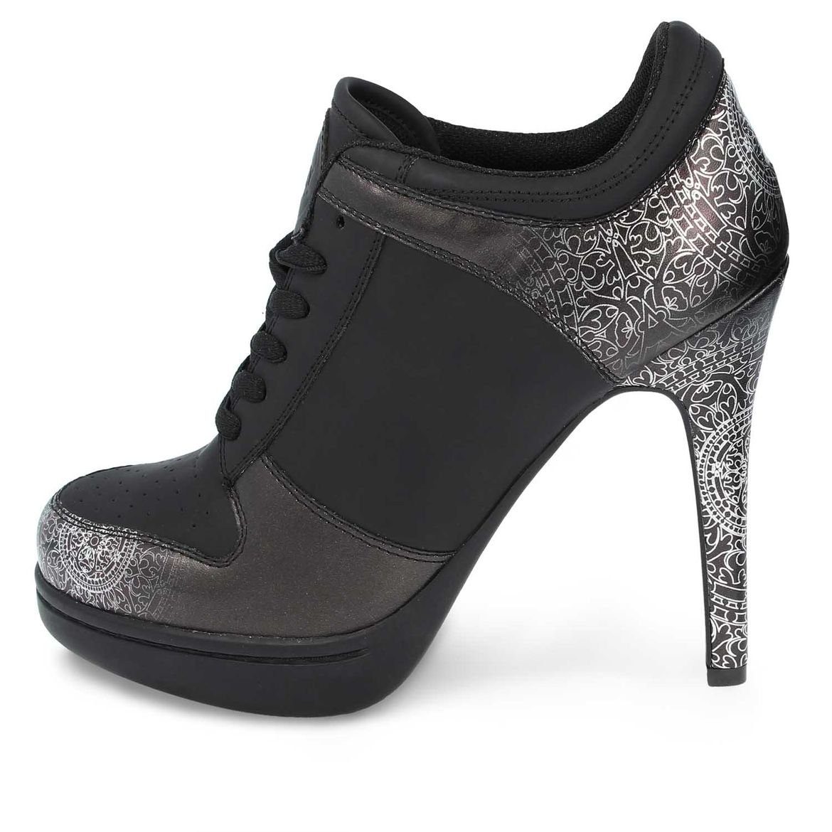 Missy Rockz BLACK MANDALA 2.0 black / silver High-Heel-Stiefelette Absatzhöhe: 10,5 cm