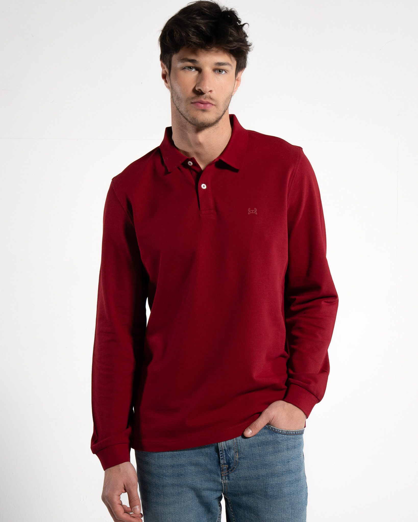 GORG Langarm-Poloshirt Herren Langarm-Poloshirt aus Bio-Baumwolle günstig online kaufen