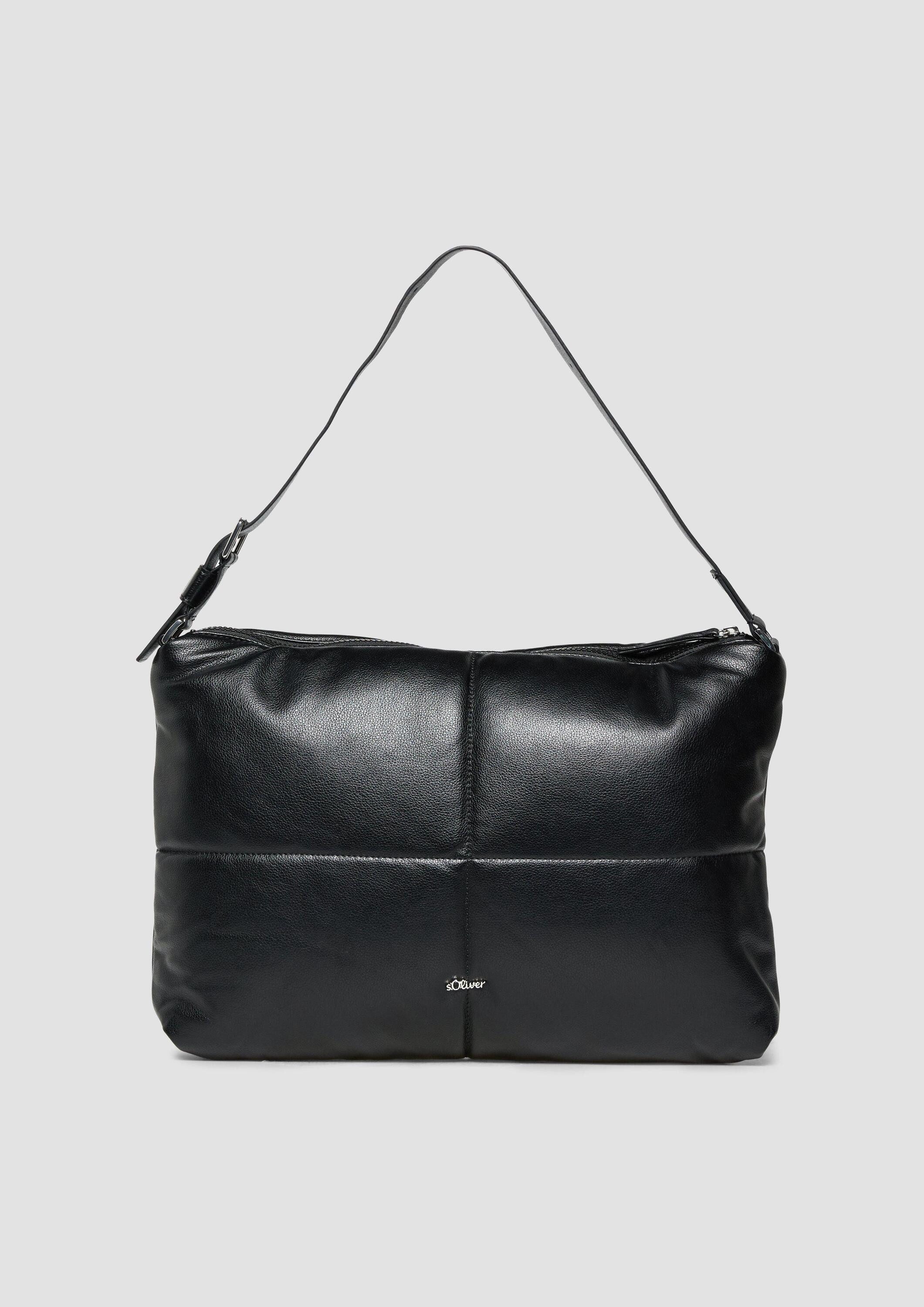 s.Oliver Schultertasche Tasche, Gesteppte Hobo-Bag in Glattleder-Optik