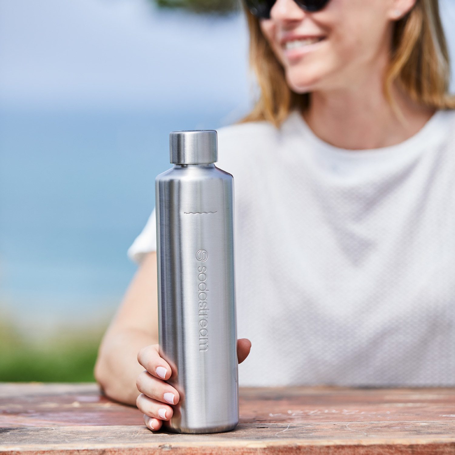 SodaStream Wassersprudler Flasche Metallflasche DUO Thermic, 0,8 l, (1-tlg), Kapazität von 680 ml bis zur Fülllinie