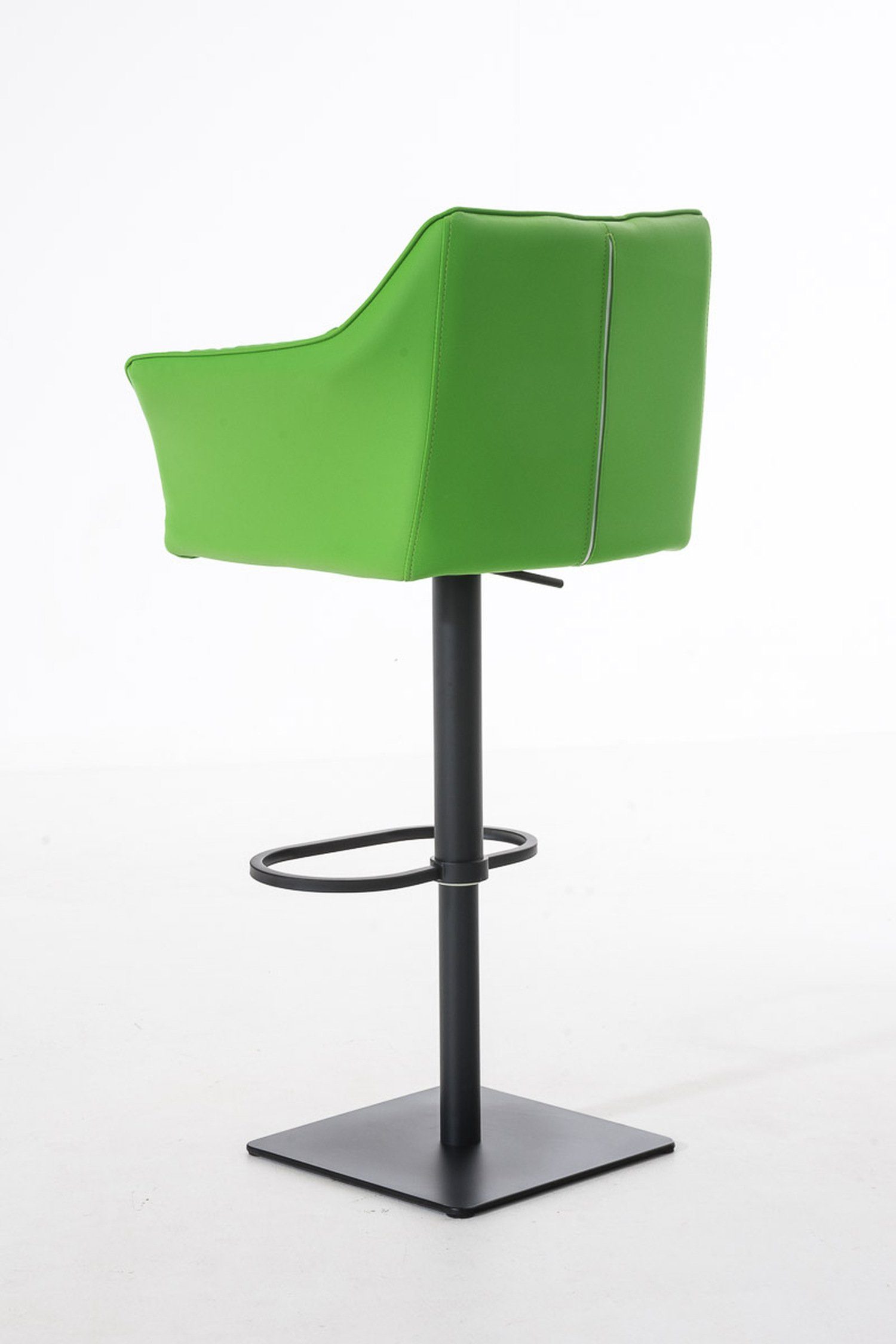 & matt Hocker (mit Metall TPFLiving Rückenlehne und 360° - Barhocker für - Kunstleder Fußstütze Küche), Sitzfläche: drehbar - Grün Damaso schwarz Theke