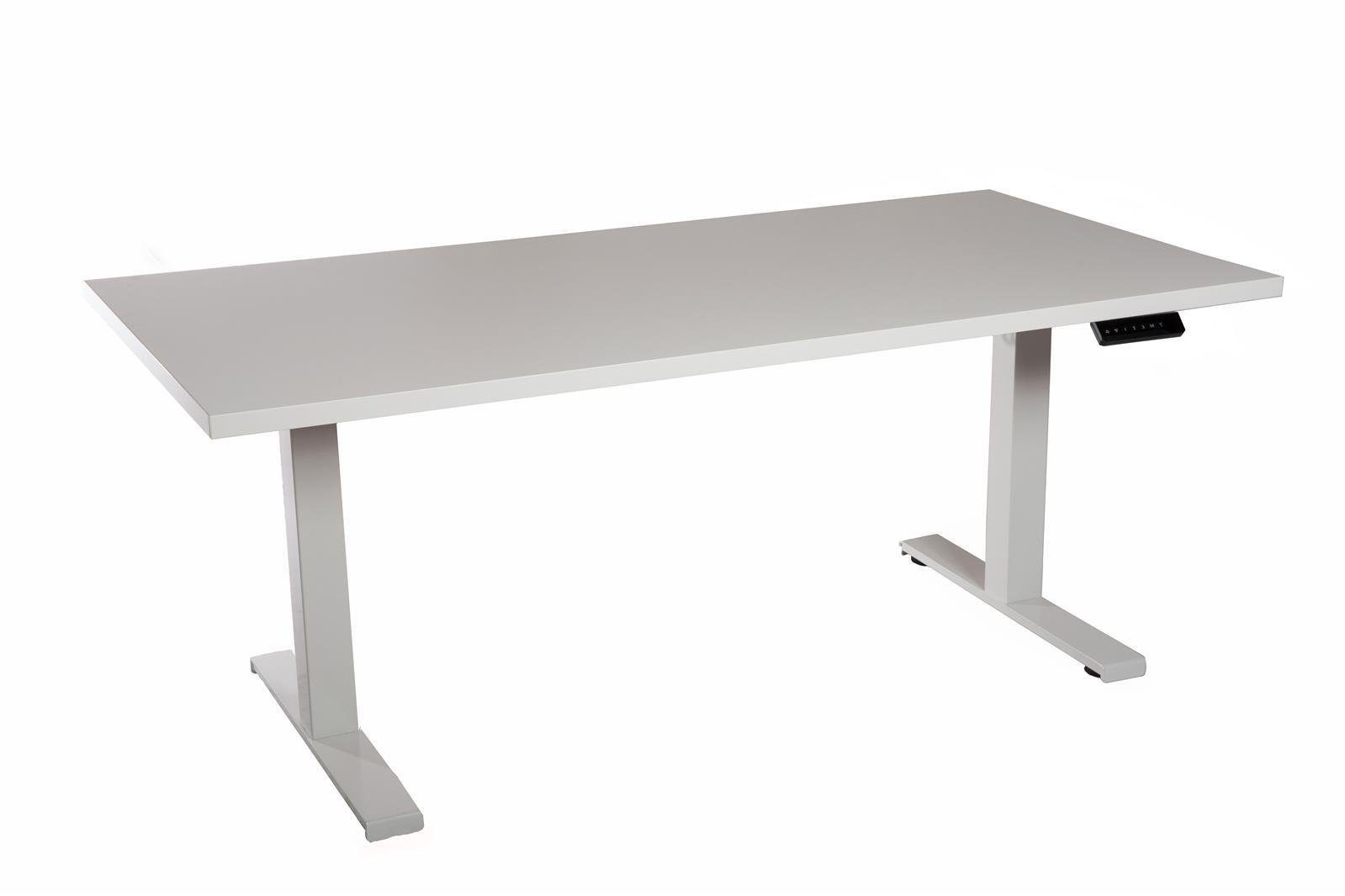 Xantron Schreibtisch höhenverstellbar weiß Tischplatte weiß Melaminharz 160x80cm