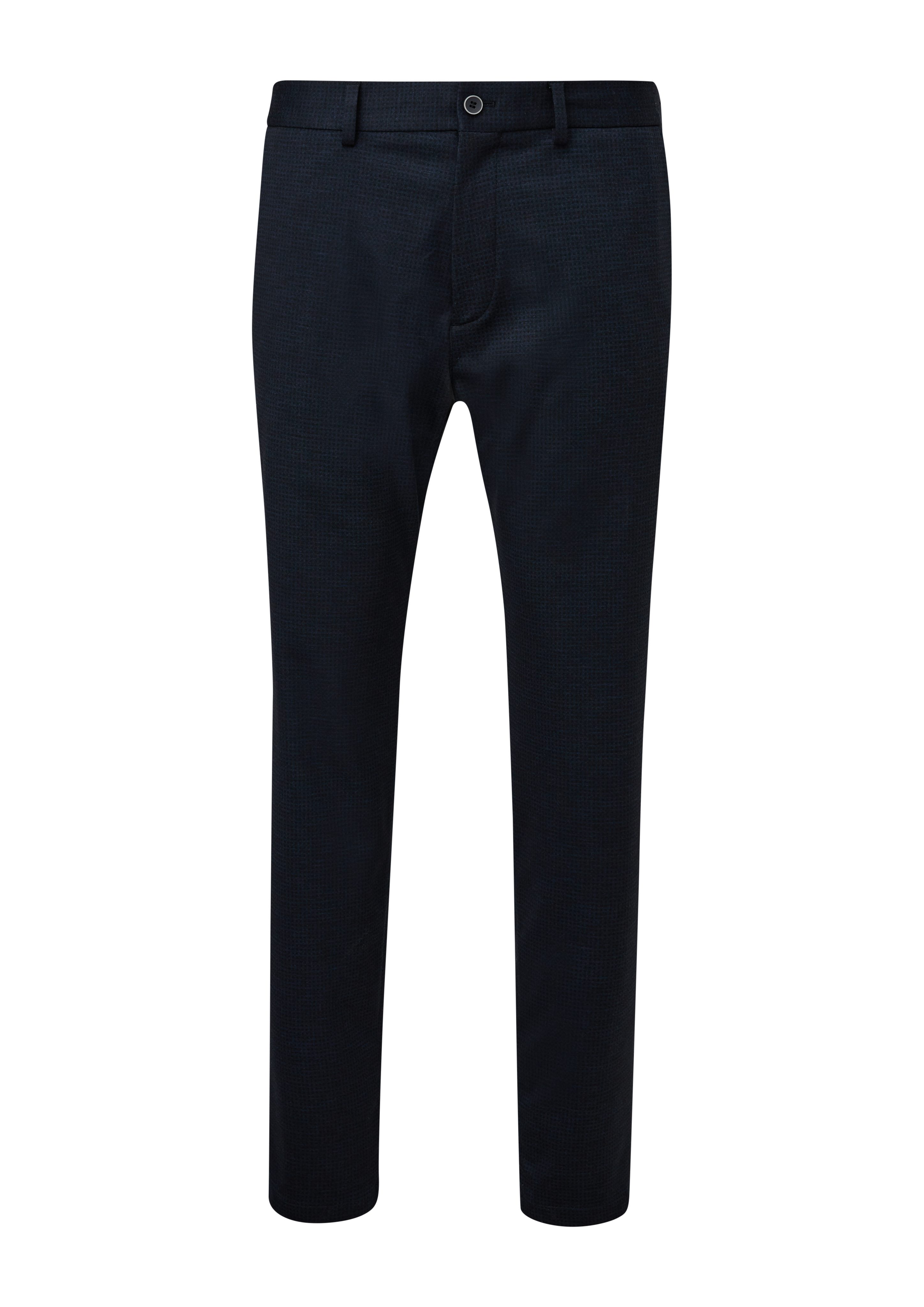 navy Slim: Stoffhose Suit-Hose Karierte s.Oliver Jogg