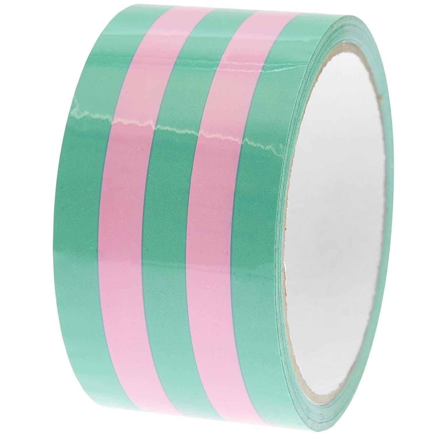 Rico Design Klebeband Paketklebeband Rosa / Grün, 5 cm x 32 m