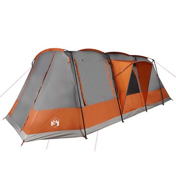 vidaXL Kuppelzelt Zelt Campingzelt Tunnelzelt 4 Personen Grau und Orange Wasserdicht